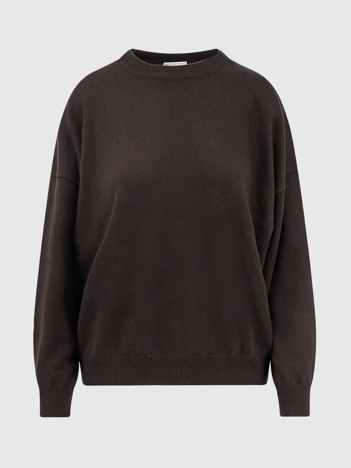 BRUNELLO CUCINELLI PULLOVER: Brunello Cucinelli Pullover aus reinem Kaschmir mit überschnittenen Schultern, Kaffee Braun - Img 2