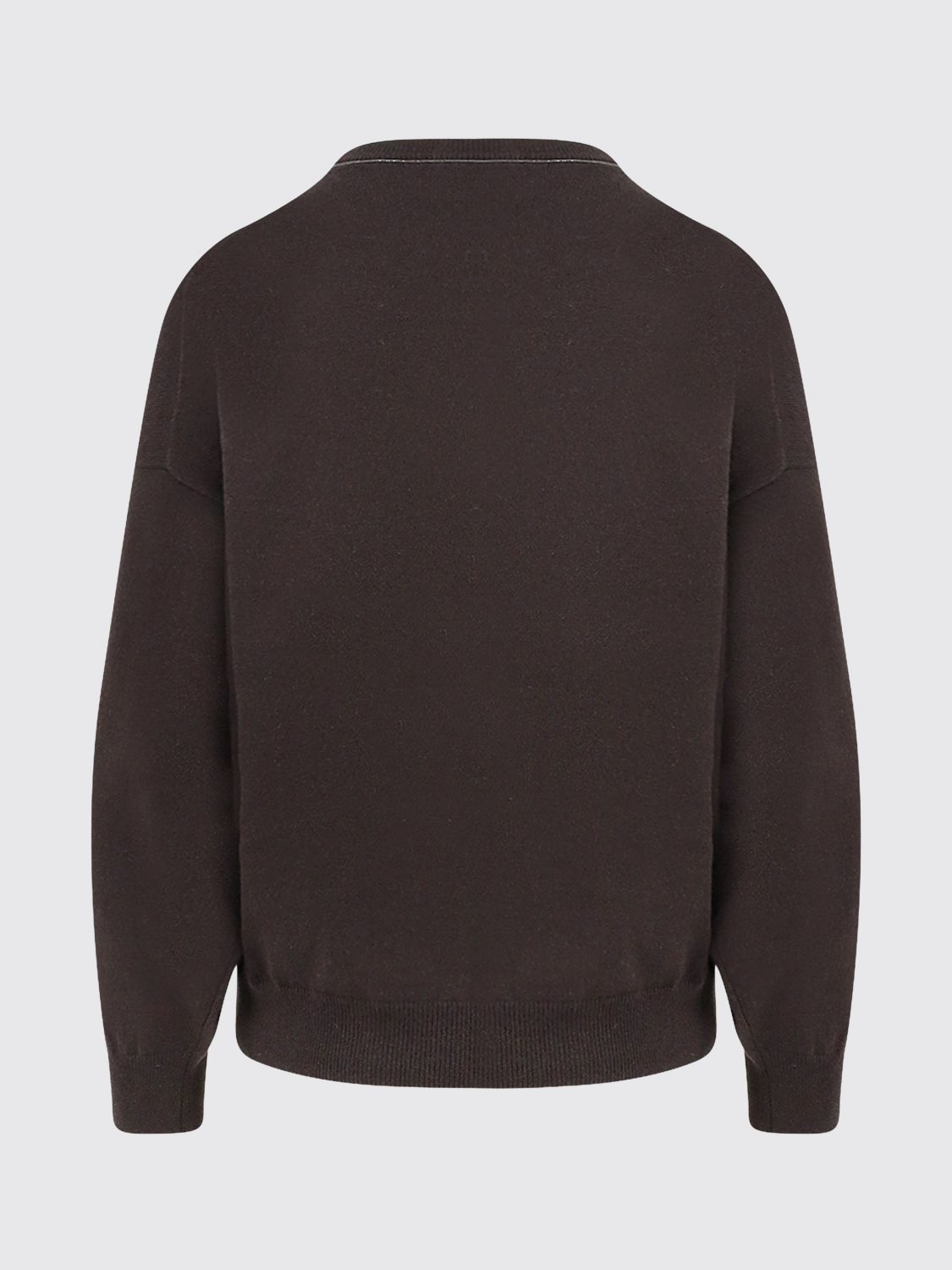 BRUNELLO CUCINELLI PULLOVER: Brunello Cucinelli Pullover aus reinem Kaschmir mit überschnittenen Schultern, Kaffee Braun - Img 3