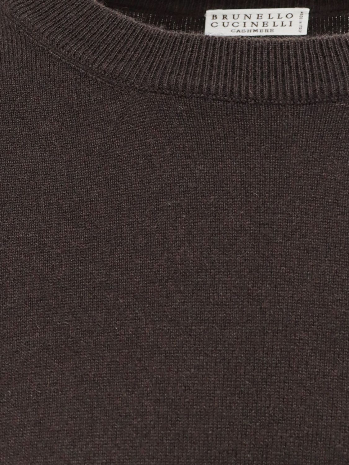 BRUNELLO CUCINELLI PULLOVER: Brunello Cucinelli Pullover aus reinem Kaschmir mit überschnittenen Schultern, Kaffee Braun - Img 4