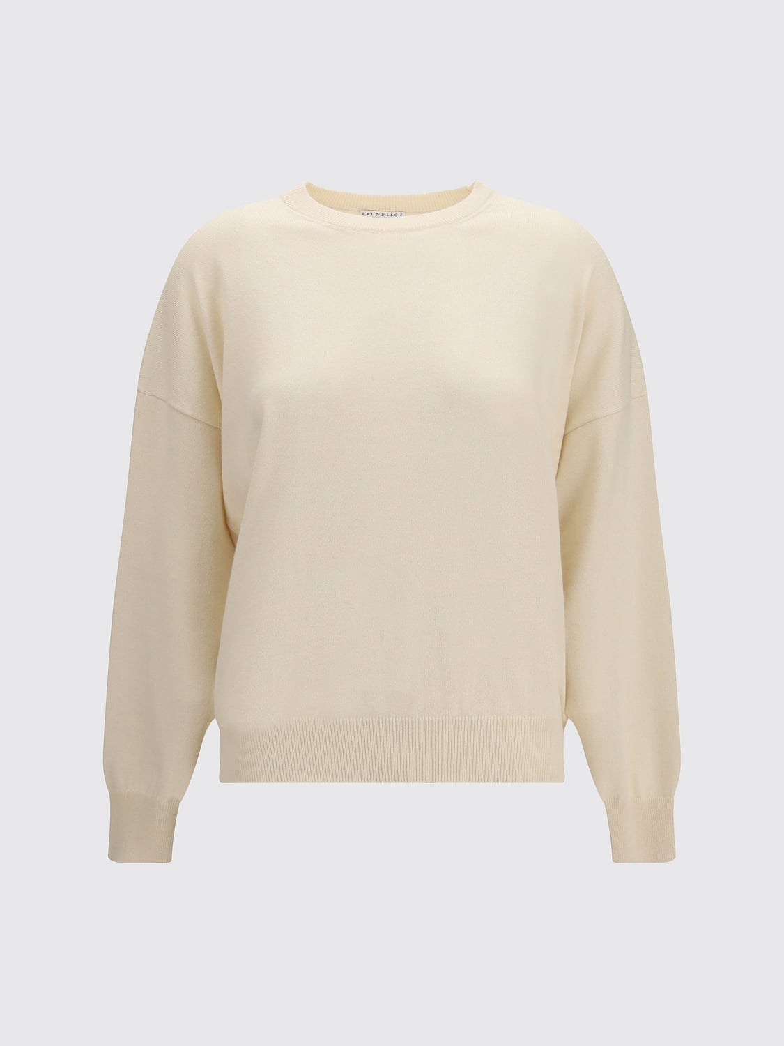 BRUNELLO CUCINELLI PULL: Pull à col rond Brunello Cucinelli en pur cachemire avec épaules tombantes, Beurre - Img 2