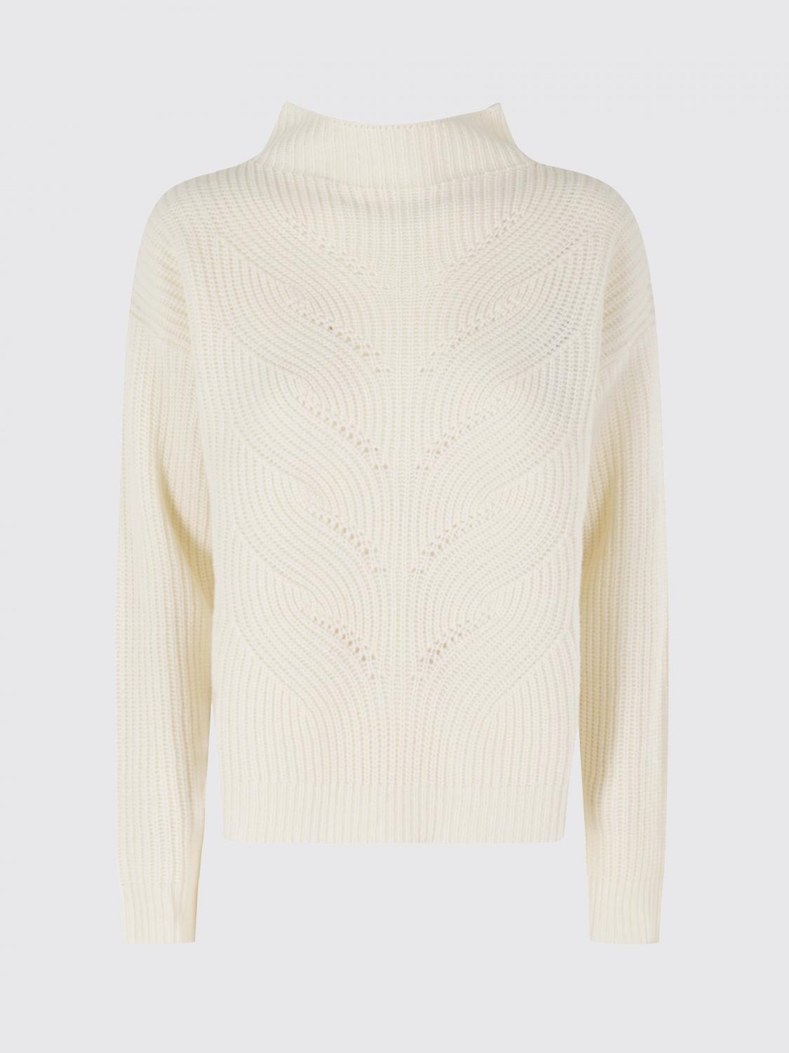 HERNO JERSEY: Jersey de cuello alto Herno de pura lana con hombros caídos y cuello embudo, Blanco - Img 2