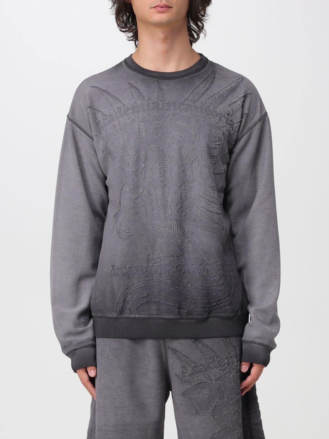 DIESEL SUDADERA: Sudadera de cuello redondo relaxed fit de Diesel en mezcla de algodón con estampado gráfico, Violeta - Img 1