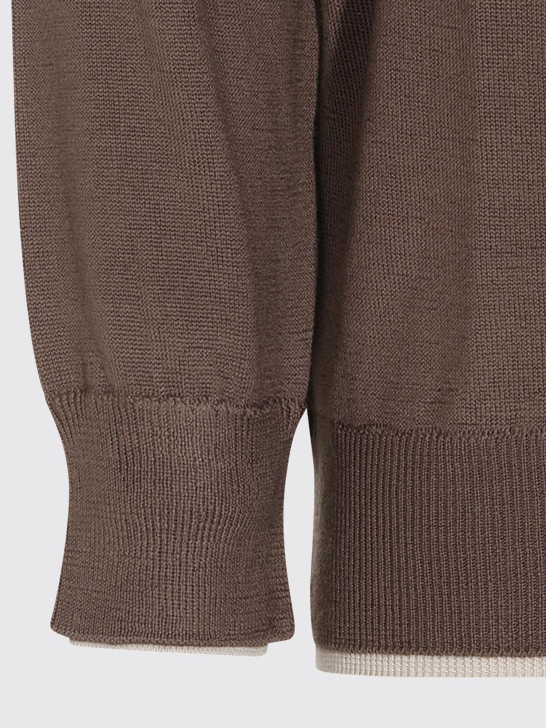 ELEVENTY PULLOVER: Langärmeliger Rundhalspullover Eleventy aus reiner Wolle mit Rippbündchen, Dark - Img 4