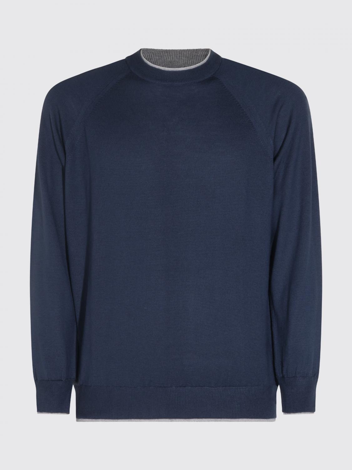 ELEVENTY PULLOVER: Langärmeliger Rundhalspullover Eleventy aus reiner Wolle mit Rippbündchen, Blau 1 - Img 2