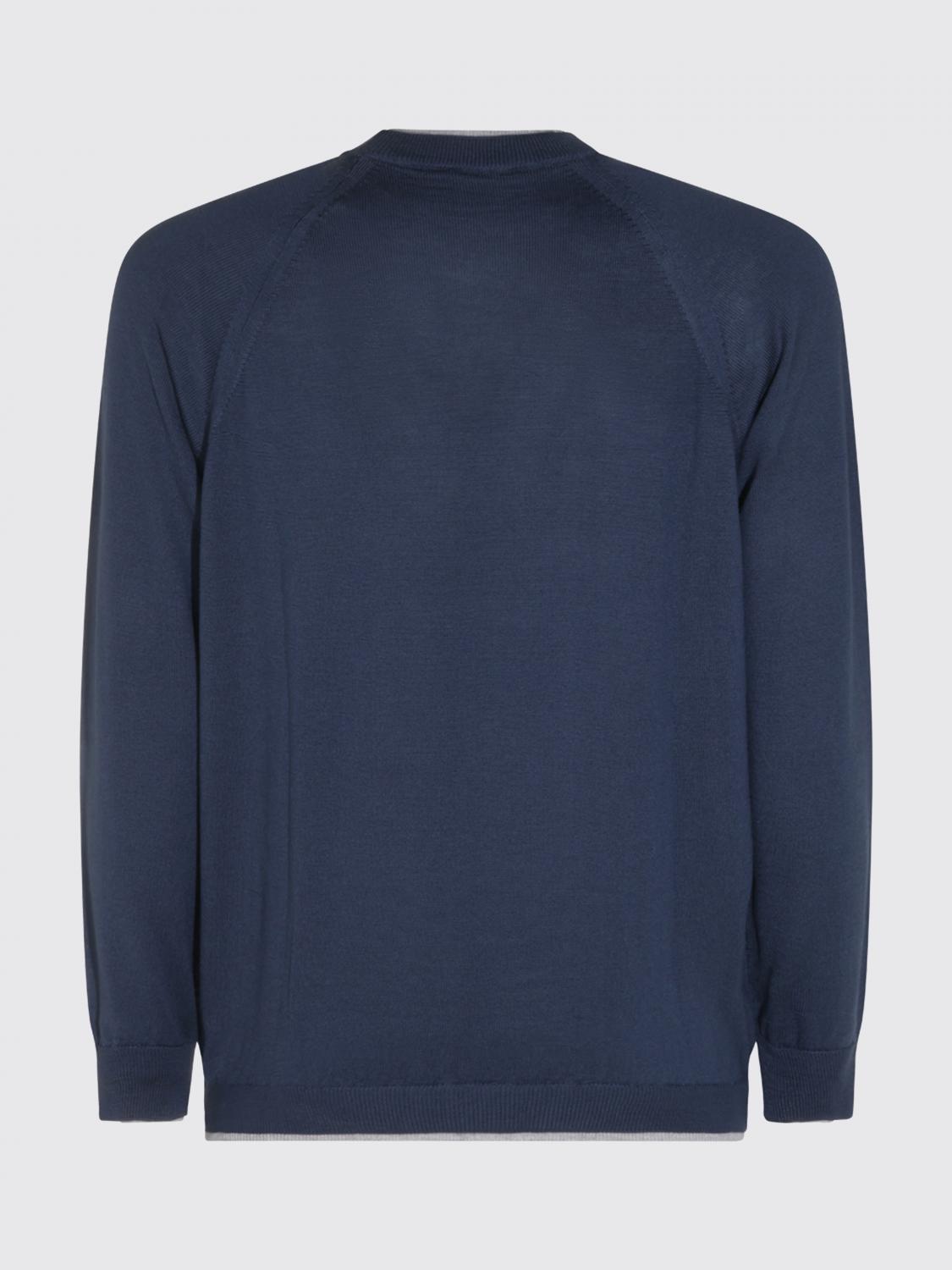 ELEVENTY PULLOVER: Langärmeliger Rundhalspullover Eleventy aus reiner Wolle mit Rippbündchen, Blau 1 - Img 3