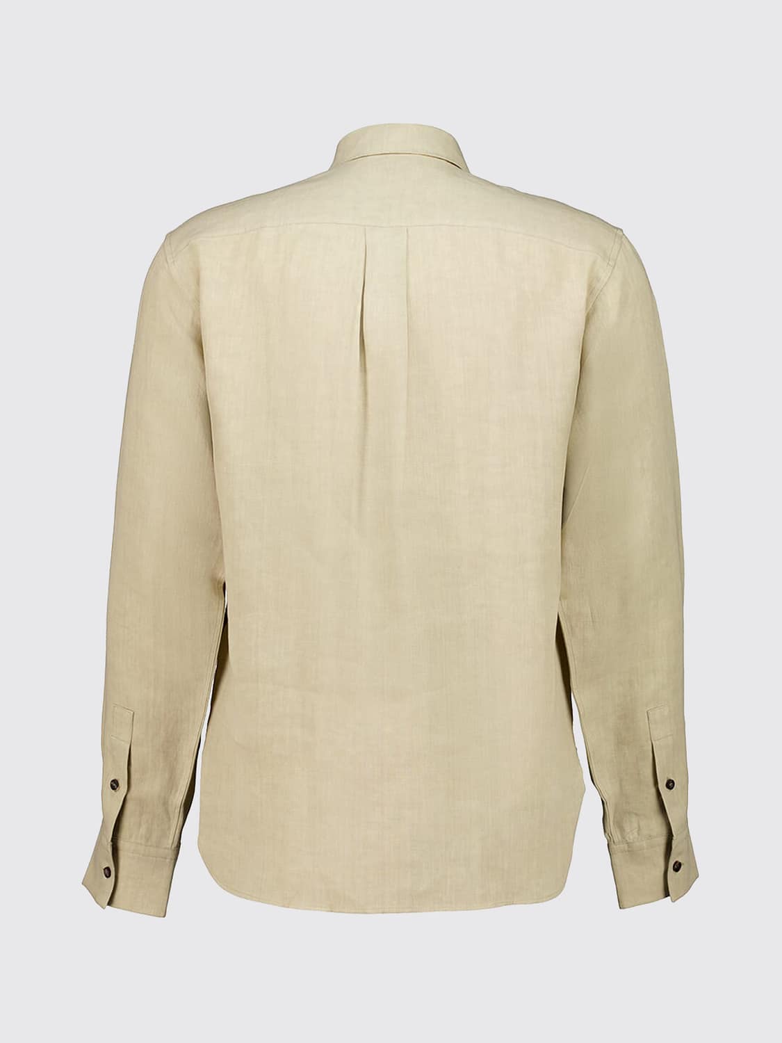 FERRAGAMO SHIRT: Ferragamo Slim Fit Pure Linen Shirt with French Collar and Patch Pocket, Beige - Img 3