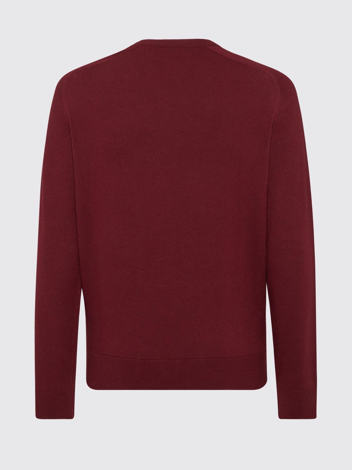 PHILIPP PLEIN MAGLIA: Maglia girocollo Philipp Plein in cotone a maniche lunghe con polsi a costine, Amaranto - Img 5