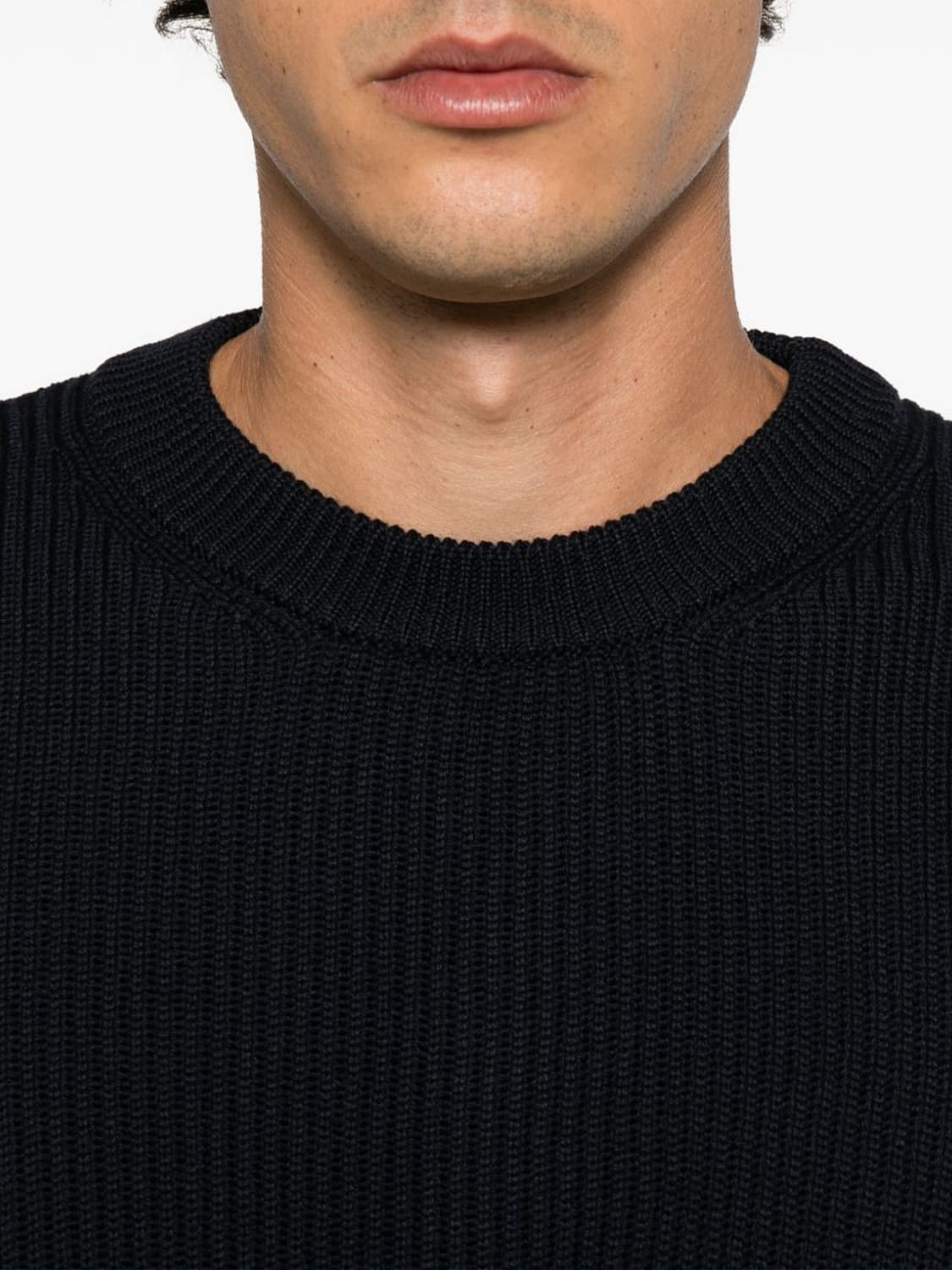 ROBERTO COLLINA SWEATER: Roberto Collina Merino Wool Crewneck Jumper with Ribbed Trims, Yellow - Img 3