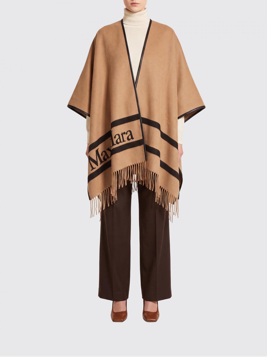 MAX MARA MANTELLA: Sciarpa donna Max Mara, Cammello - Img 1
