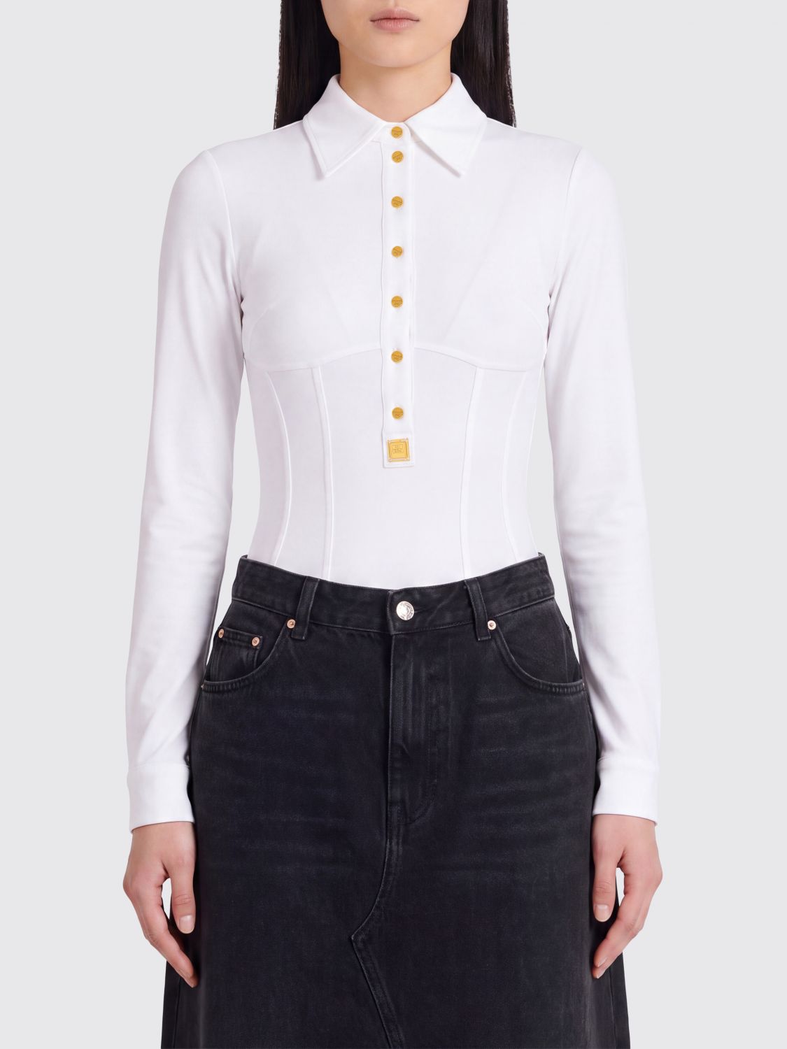 ELISABETTA FRANCHI TOP: Hemdbluse damen Elisabetta Franchi, Ivory - Img 1