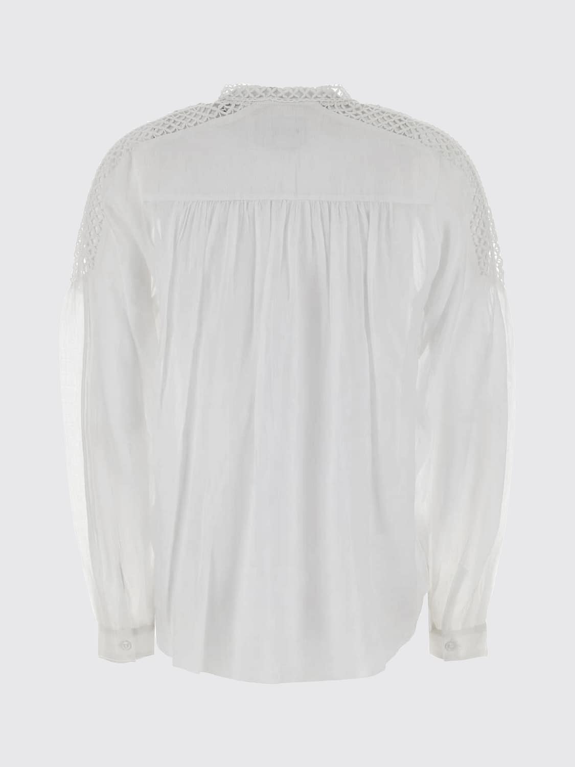 ISABEL MARANT ETOILE CAMICIA: Camicia Isabel Marant Etoile in misto lino con inserti in macramé, Bianco - Img 3