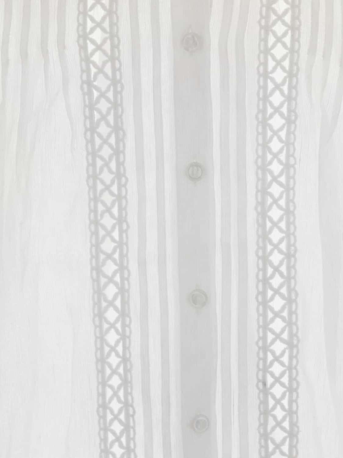 ISABEL MARANT ETOILE CAMICIA: Camicia Isabel Marant Etoile in misto lino con inserti in macramé, Bianco - Img 4