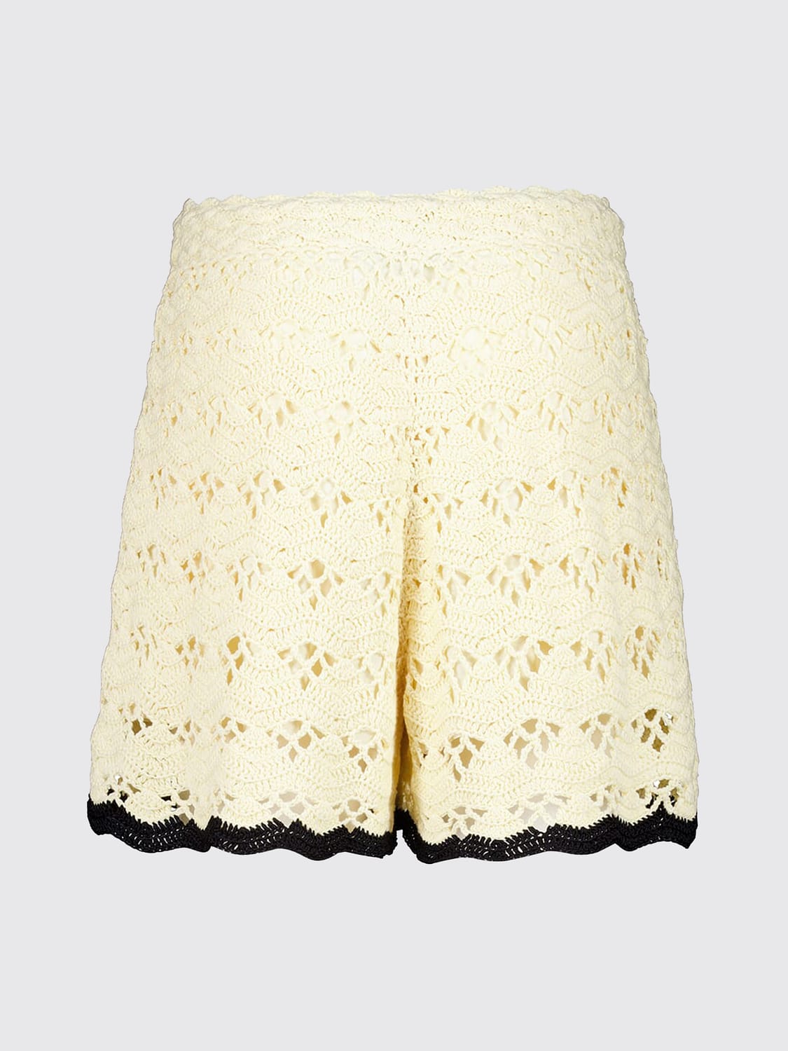ZIMMERMANN SHORTS: Gehäkelte Baumwollshorts von Zimmermann mit elastischem Kordelzugbund, Yellow Cream - Img 3