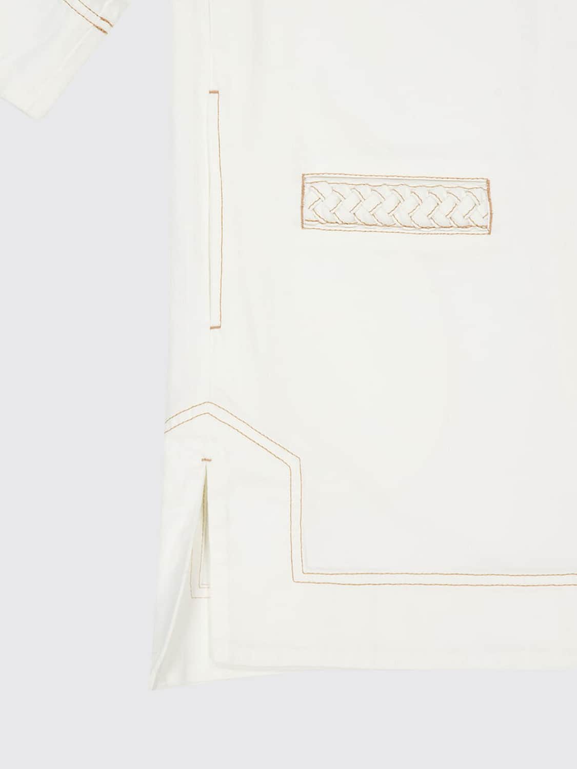 ZIMMERMANN KLEID: Kurzes Tunikakleid Zimmermann aus Baumwolle mit klassischem Kragen, Yellow Cream - Img 4