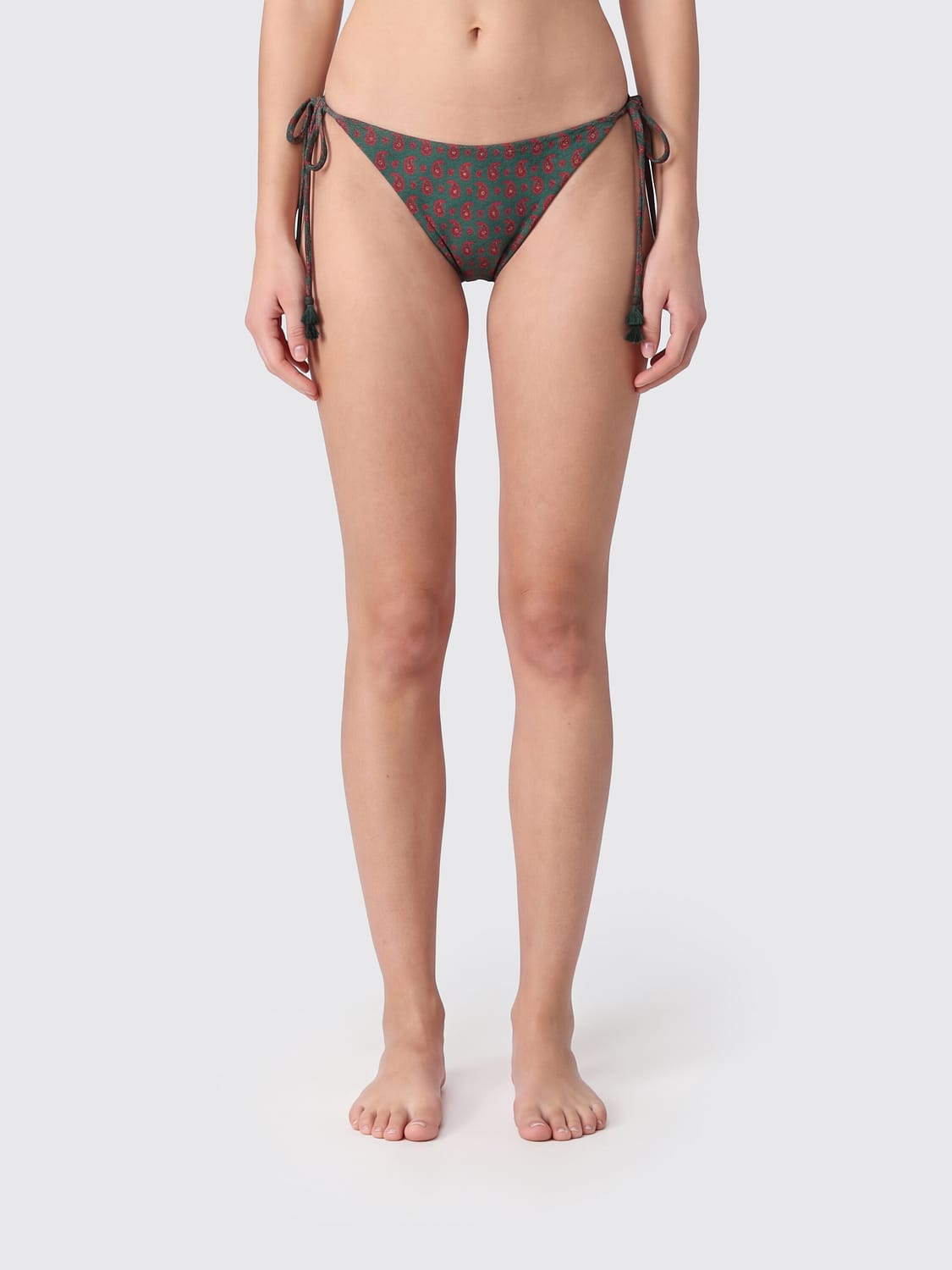 JOHANNA ORTIZ BADEMODE: Johanna Ortiz Bikini-Unterteil mit Paisley-Print und niedrigem Bund aus recyceltem Stoff, Nude - Img 1
