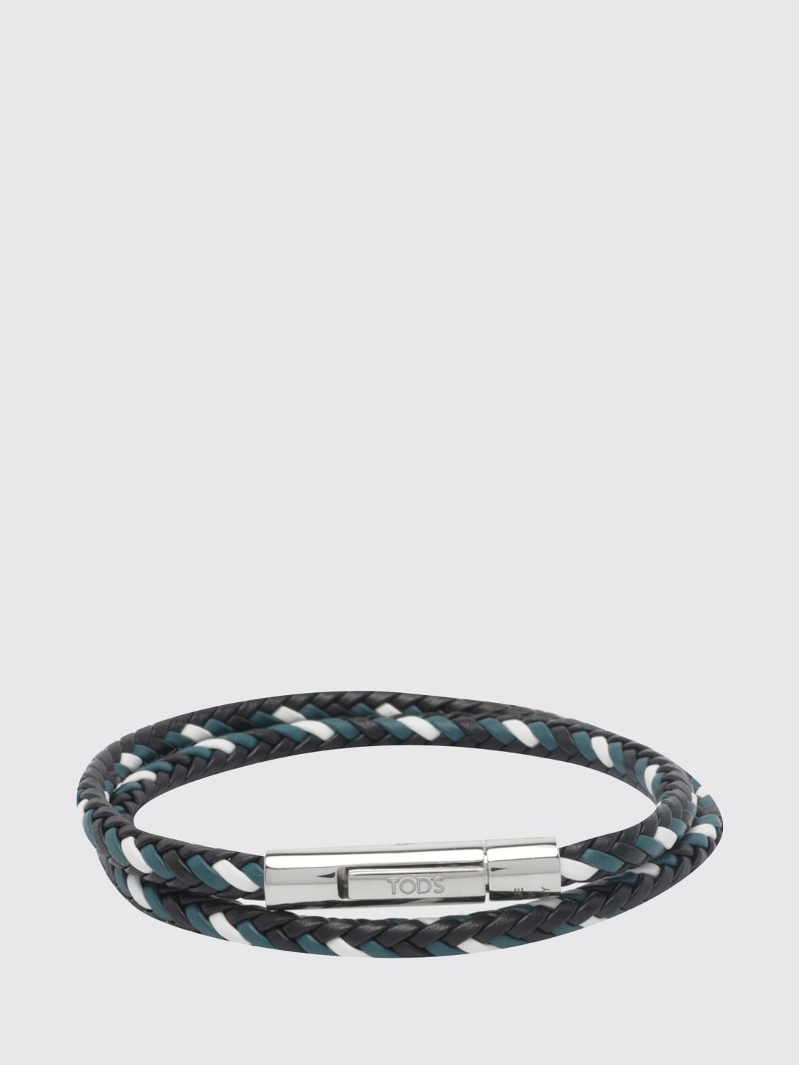TOD'S GIOIELLO: Bracciale Tod's in pelle di vitello intrecciata con chiusura magnetica, Nero - Img 1