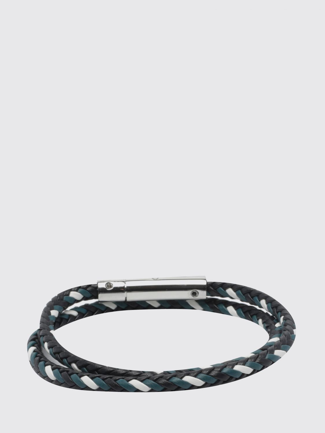 TOD'S GIOIELLO: Bracciale Tod's in pelle di vitello intrecciata con chiusura magnetica, Nero - Img 2