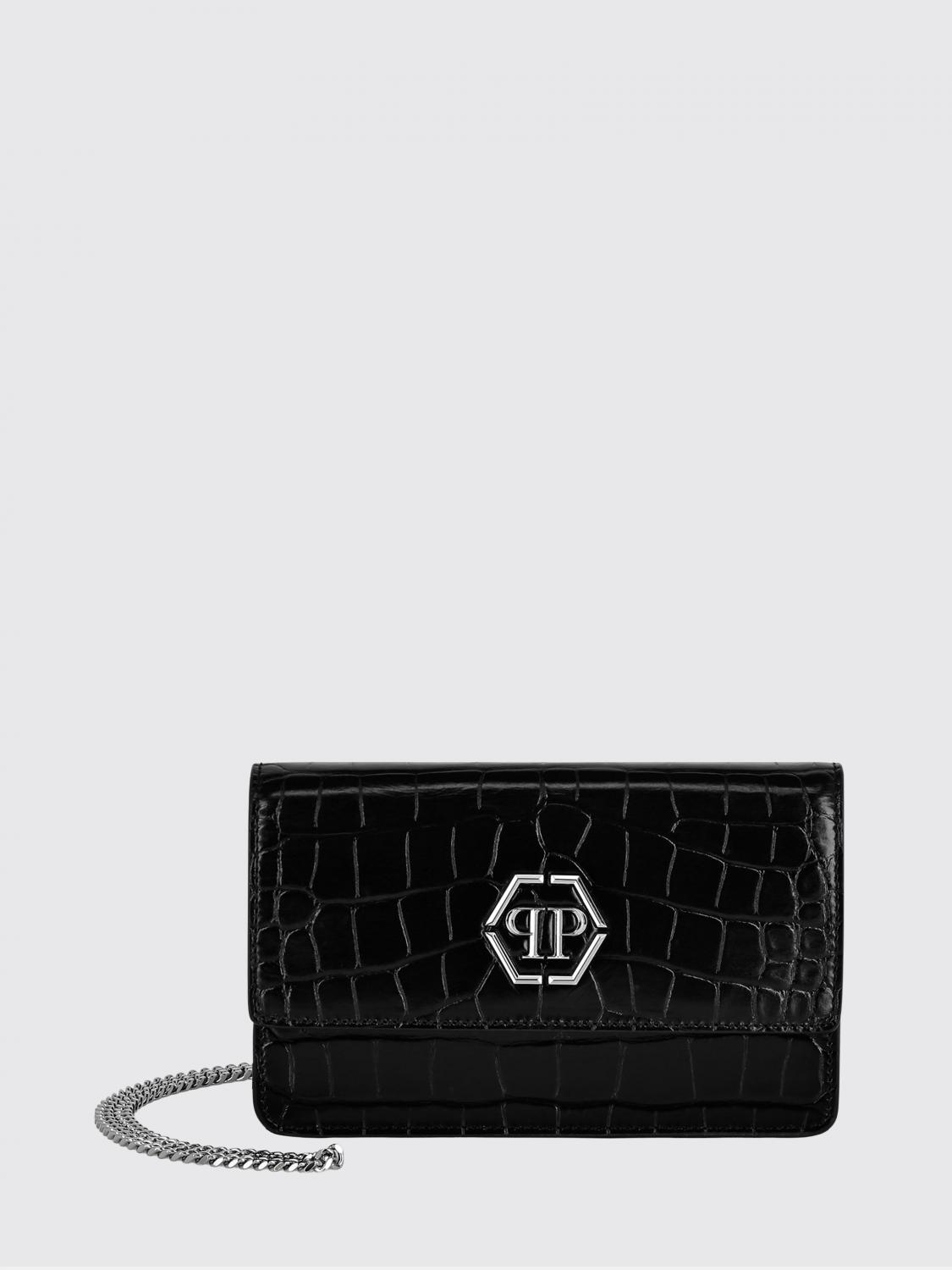 PHILIPP PLEIN BORSA A SPALLA: Borsa a spalla donna Philipp Plein, Nero - Img 1