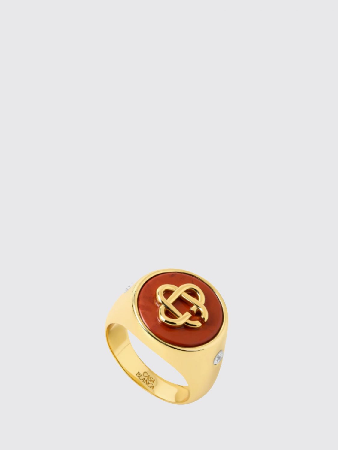 CASABLANCA GIOIELLO: Anello Casablanca in ottone con monogramma in rilievo, Argento - Img 1