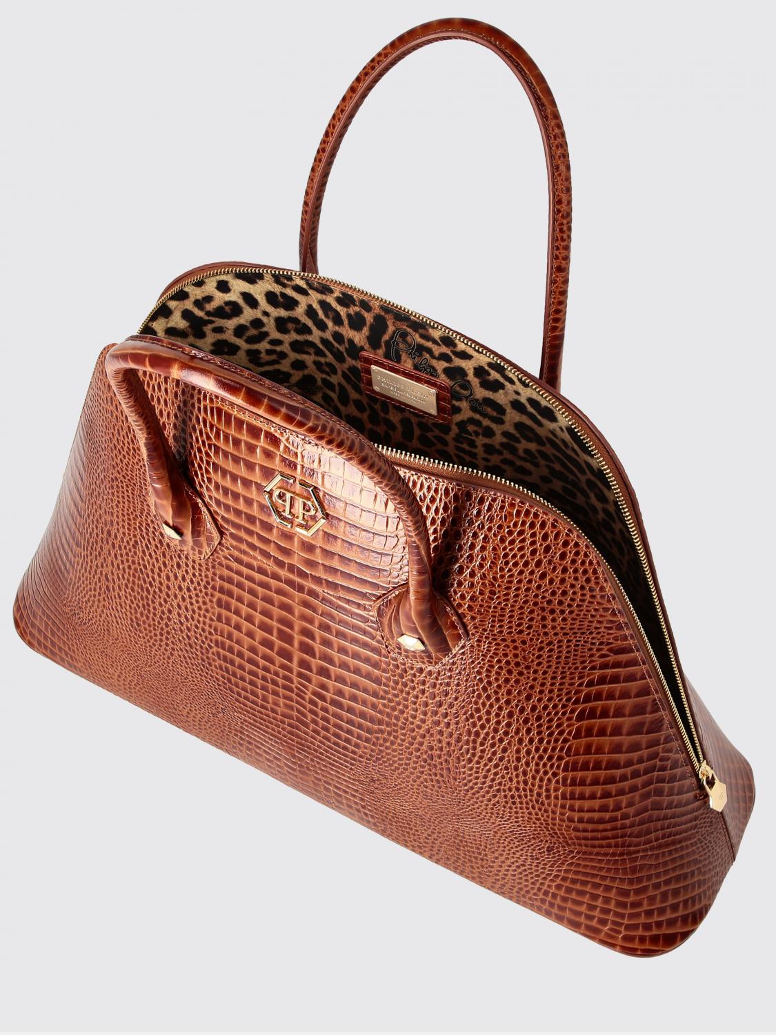 PHILIPP PLEIN BORSA A SPALLA: Borsa a spalla donna Philipp Plein, Marrone - Img 5