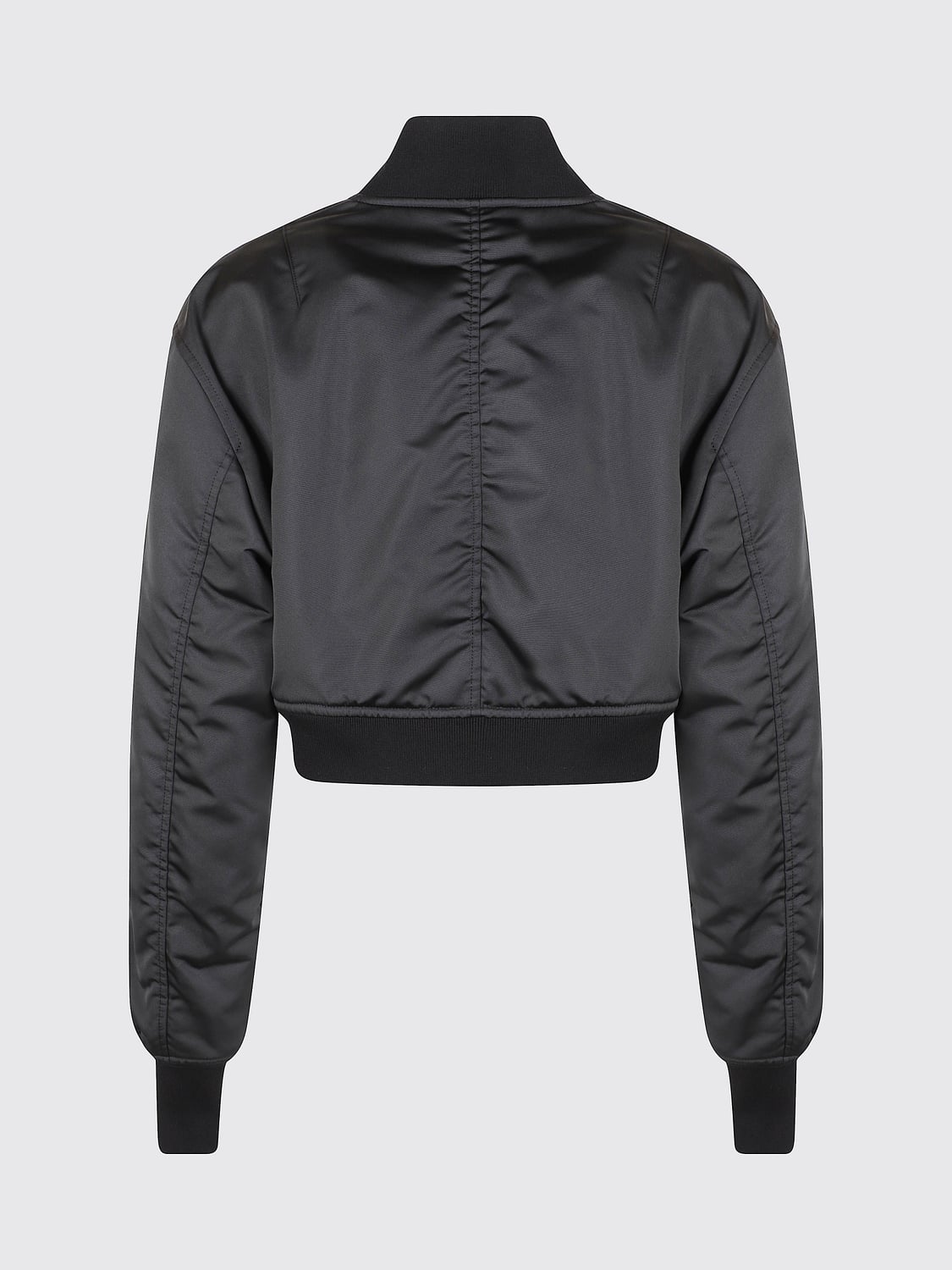 BALENCIAGA JACKE: Cropped Bomberjacke aus technischem Faille BALENCIAGA mit überschnittenen Schultern, Schwarz - Img 3