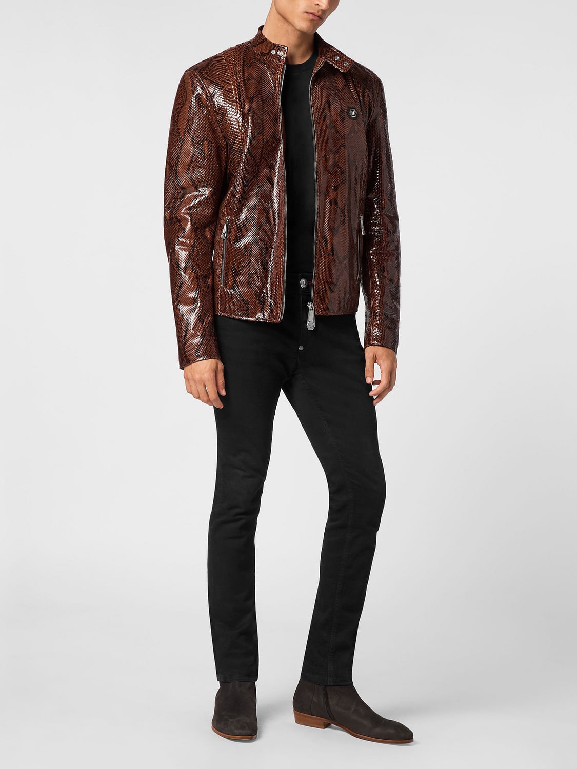 PHILIPP PLEIN 재킷: 재킷 남성 Philipp Plein, 브라운 - Img 2