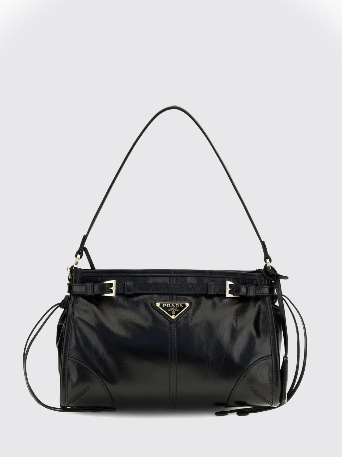 PRADA BORSA A MANO: Borsa a mano Bonnie piccola in pelle Prada, Nero - Img 1