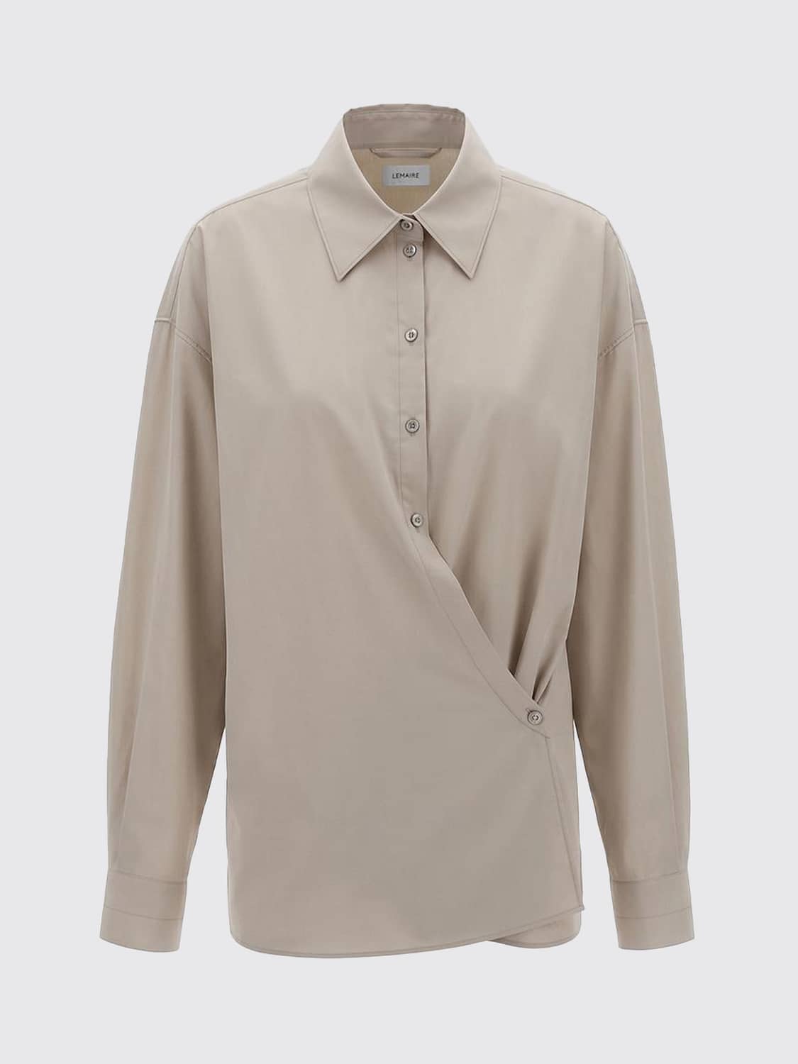 LEMAIRE HEMDBLUSE: Lemaire Asymmetrisches Hemd aus Baumwoll-Seiden-Mischung mit dezentralem Verschluss, Cream - Img 2