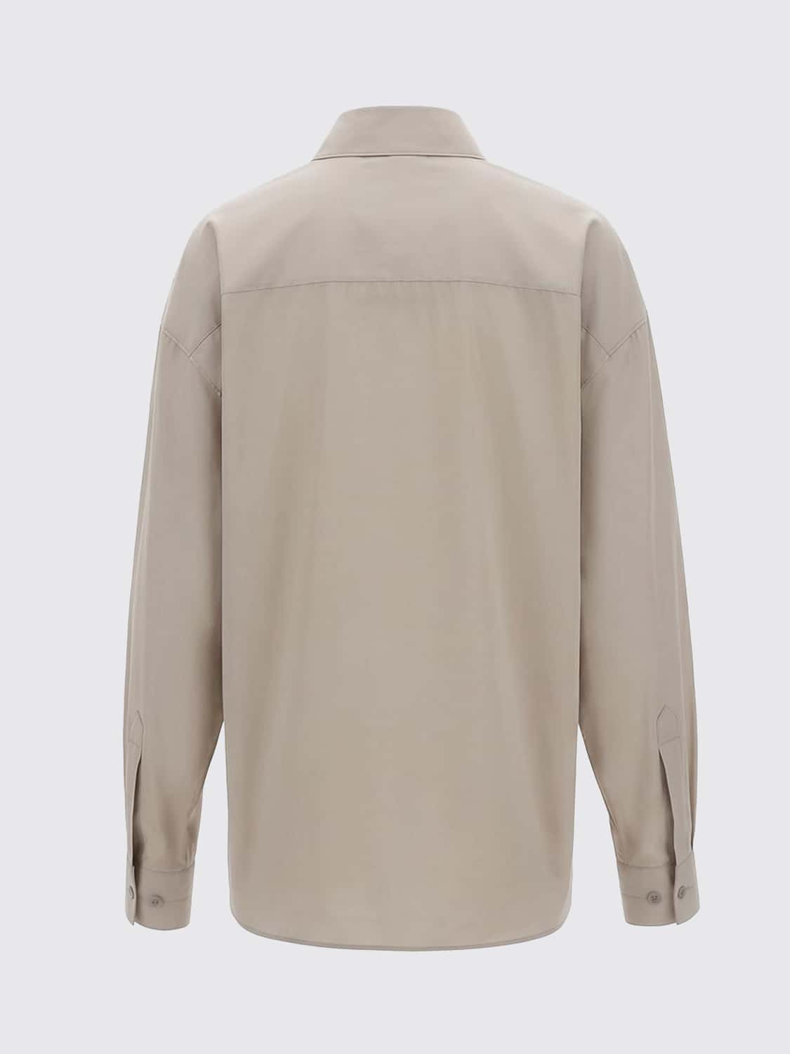 LEMAIRE HEMDBLUSE: Lemaire Asymmetrisches Hemd aus Baumwoll-Seiden-Mischung mit dezentralem Verschluss, Cream - Img 3