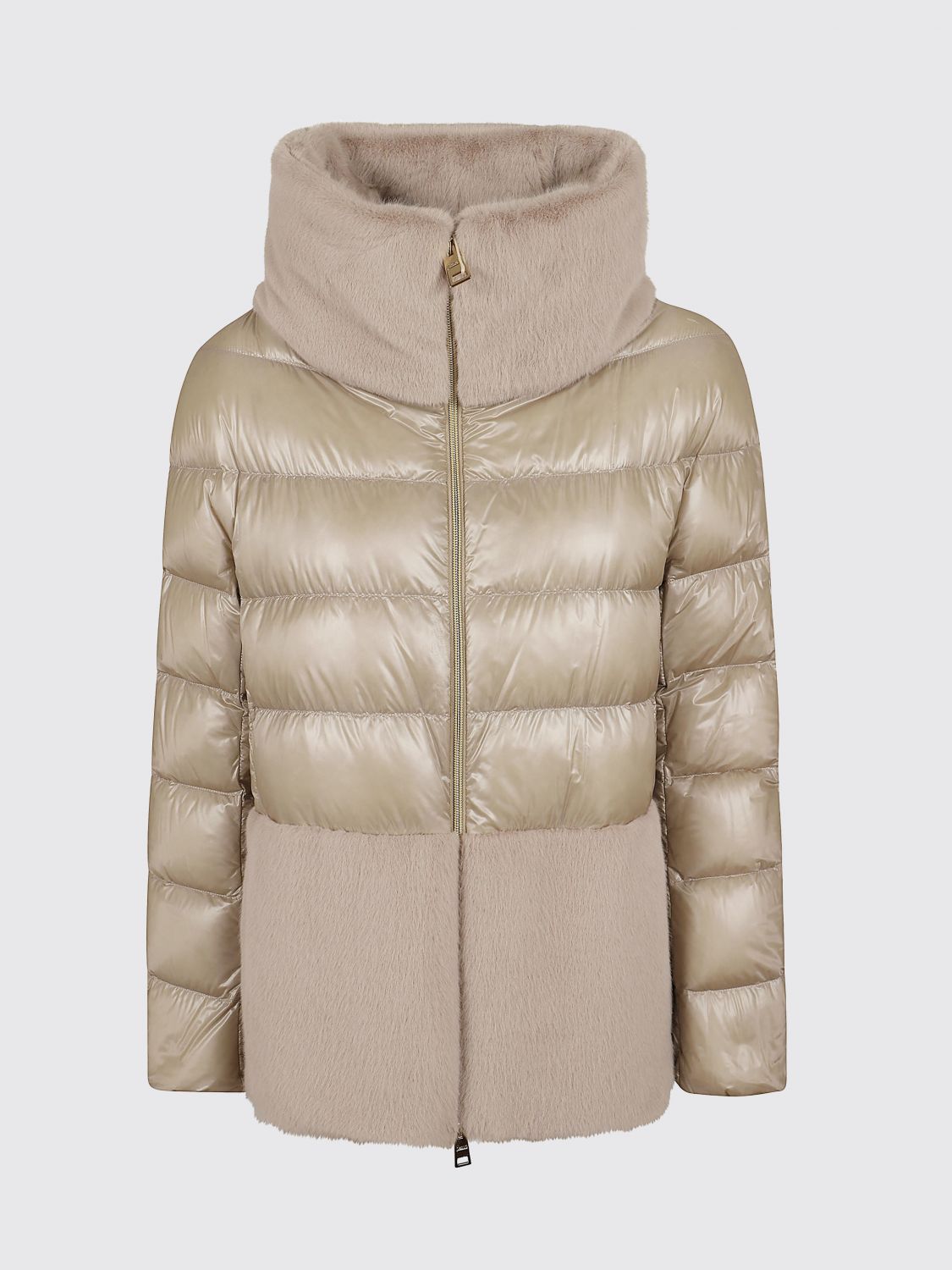 HERNO JACKE: Herno Kurze Ultraleicht-Nylon-Daunenjacke mit Kunstpelzdetails, Weiß - Img 2