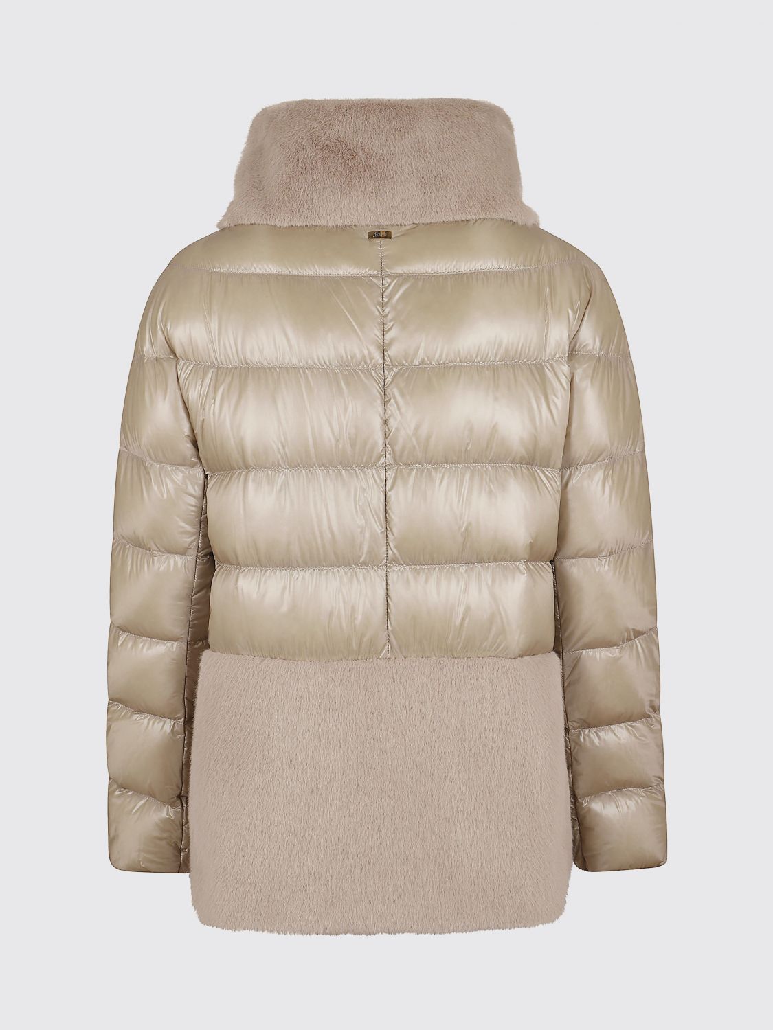 HERNO JACKE: Herno Kurze Ultraleicht-Nylon-Daunenjacke mit Kunstpelzdetails, Weiß - Img 3