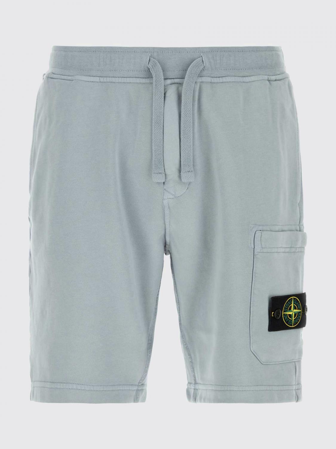 STONE ISLAND SHORTS: Stone Island Cotton Cargo Shorts with Compass Logo Patch and Drawstring, Grey - Img 2