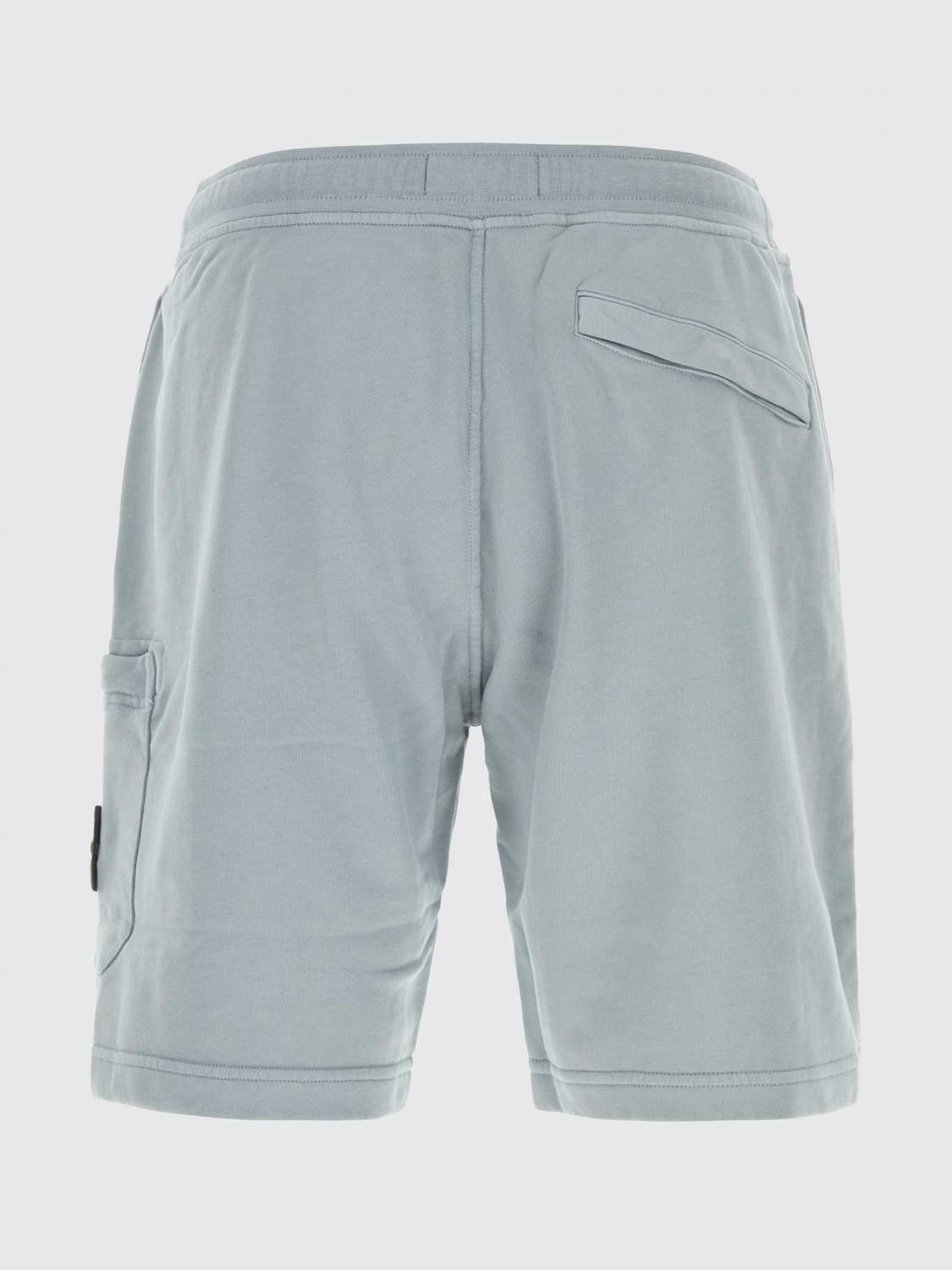 STONE ISLAND SHORTS: Stone Island Cotton Cargo Shorts with Compass Logo Patch and Drawstring, Grey - Img 3
