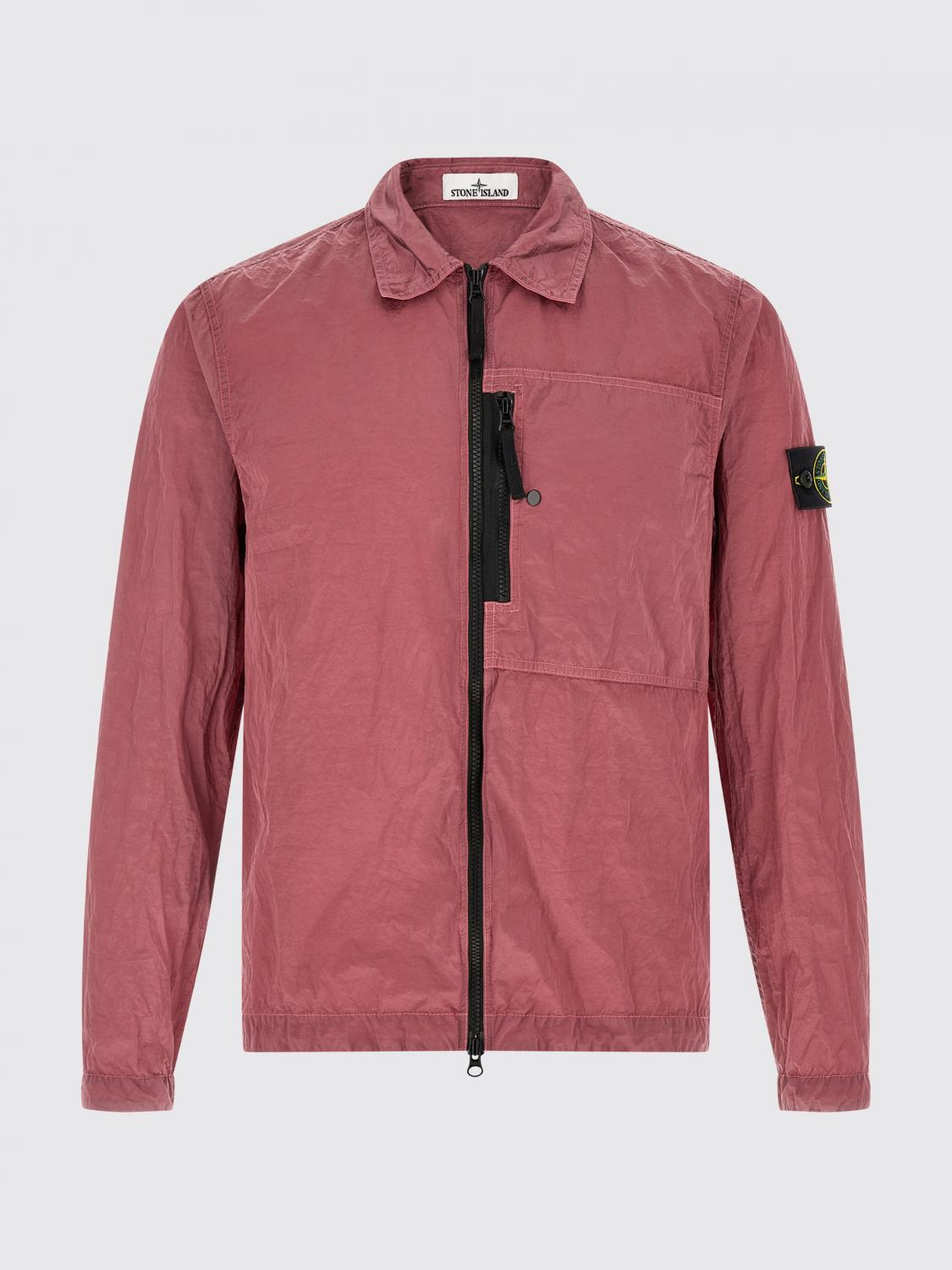 STONE ISLAND GIACCA: Giacca camicia Stone Island in nylon riciclato Econyl® con zip e logo, Rosa - Img 2