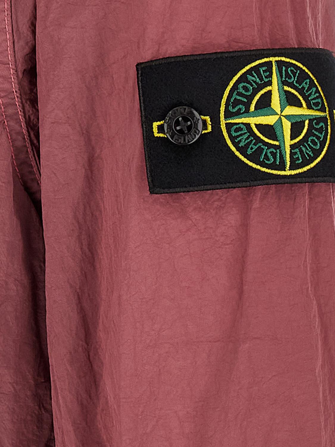 STONE ISLAND GIACCA: Giacca camicia Stone Island in nylon riciclato Econyl® con zip e logo, Rosa - Img 4