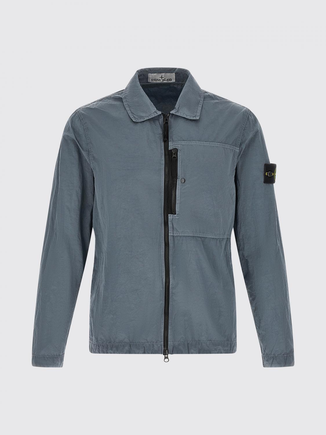 STONE ISLAND GIACCA: Giacca camicia Stone Island in nylon riciclato Econyl® con zip e logo, Grigio - Img 2