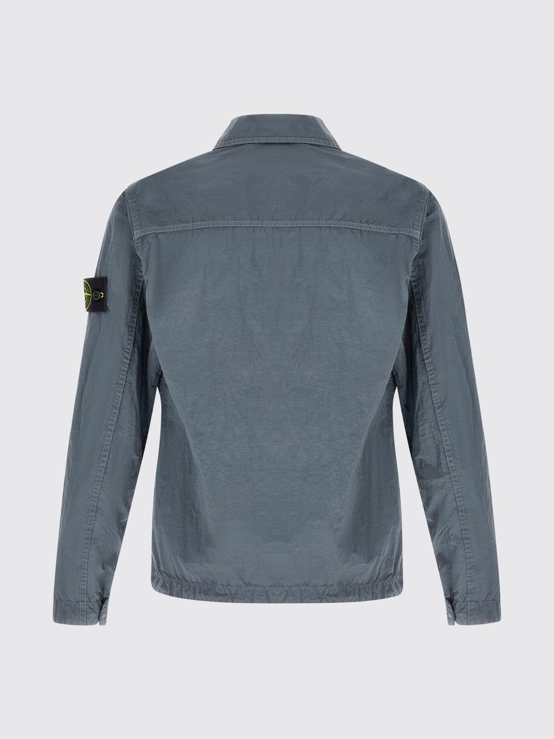 STONE ISLAND GIACCA: Giacca camicia Stone Island in nylon riciclato Econyl® con zip e logo, Grigio - Img 3