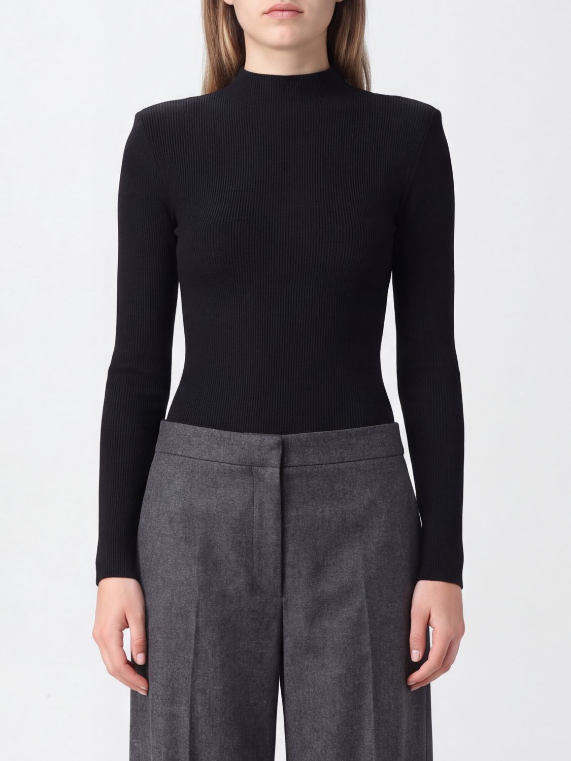 JIL SANDER PULLOVER: Jil Sander Schmal geschnittener Rollkragenpullover aus reiner Wolle, Schwarz - Img 1