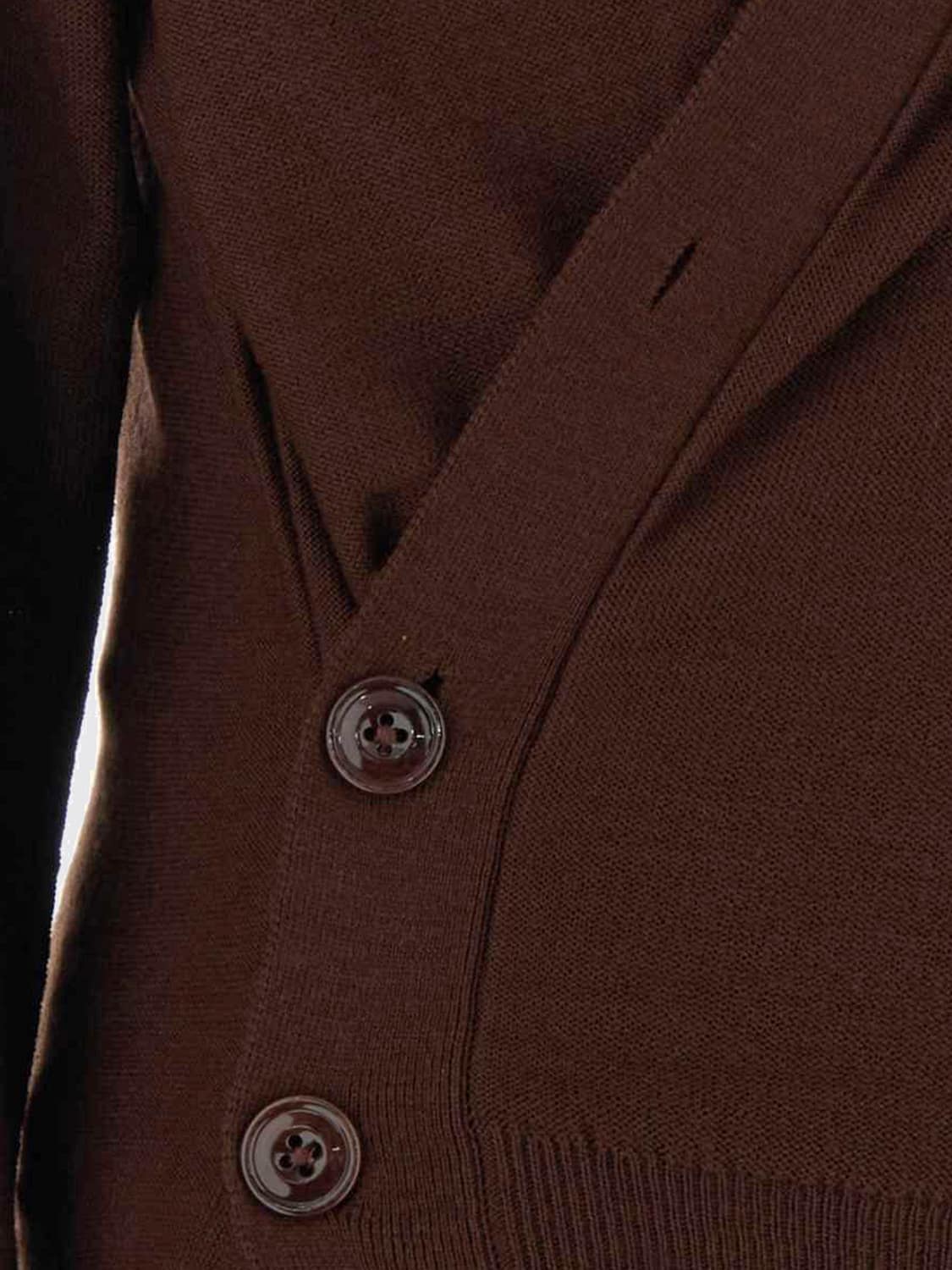 LEMAIRE PULLOVER: Locker geschnittener Cardigan von Lemaire aus Wollmischung mit V-Ausschnitt und Knöpfen, Beige - Img 4