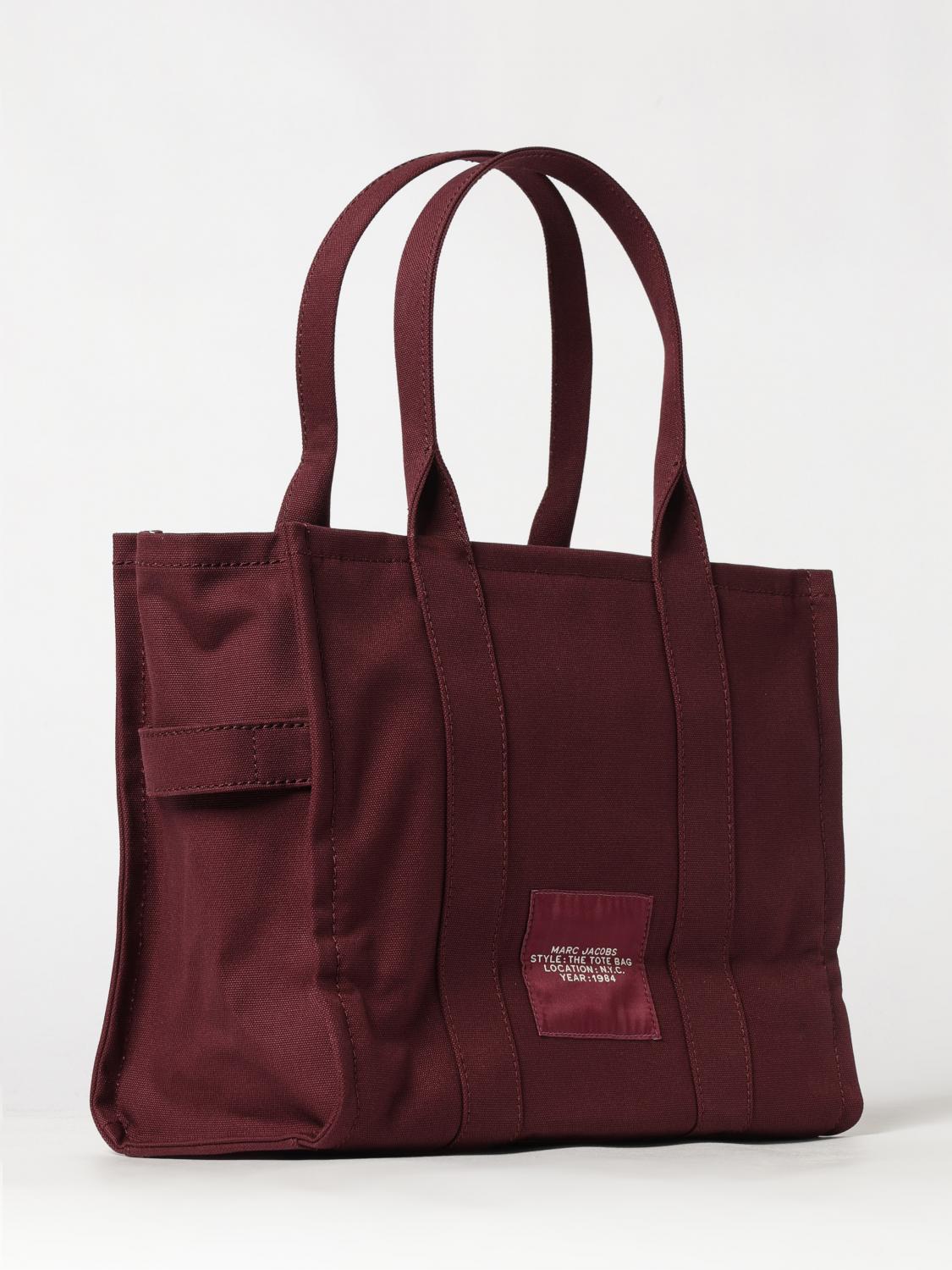 MARC JACOBS BORSA TOTE: The Large Tote Bag Marc Jacobs in canvas di cotone con logo a contrasto, Viola - Img 2