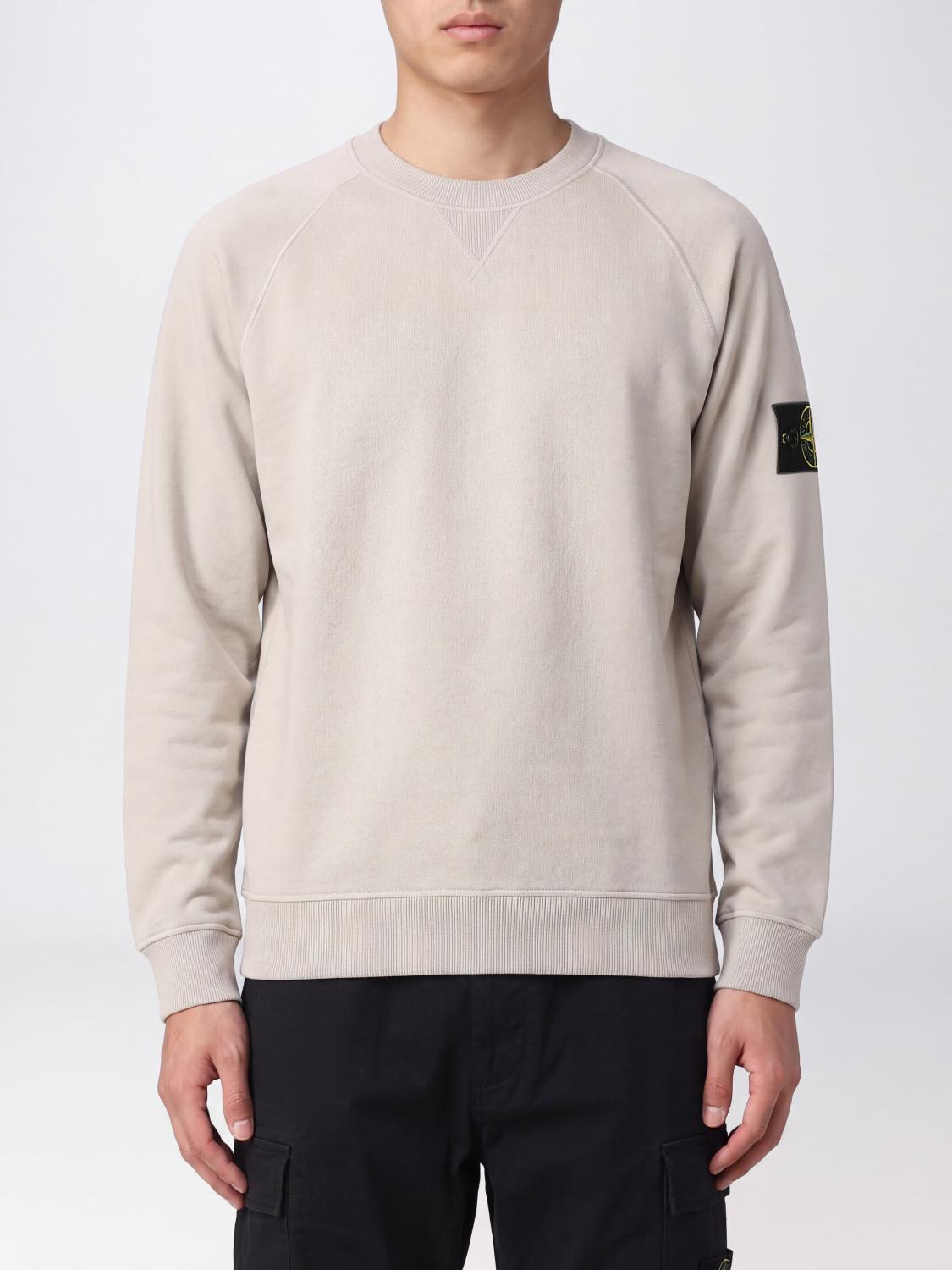 STONE ISLAND SWEATER: Stone Island Compass Logo Wool Blend Crewneck Jumper, Sand - Img 1