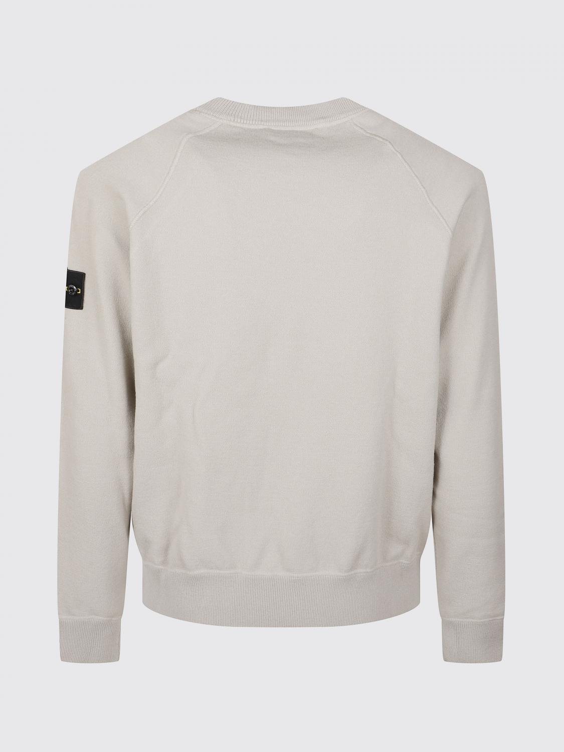 STONE ISLAND SWEATER: Stone Island Compass Logo Wool Blend Crewneck Jumper, Sand - Img 3
