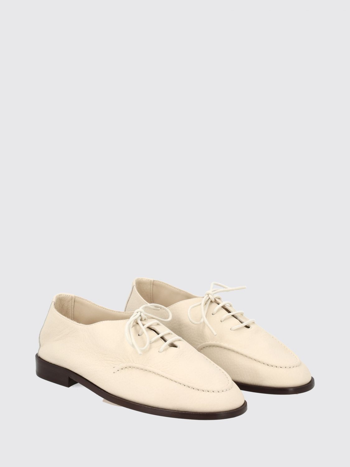 HEREU STRINGATE: Scarpe Derby Juliol Hereu in pelle martellata con punta moc-toe, Avorio - Img 2