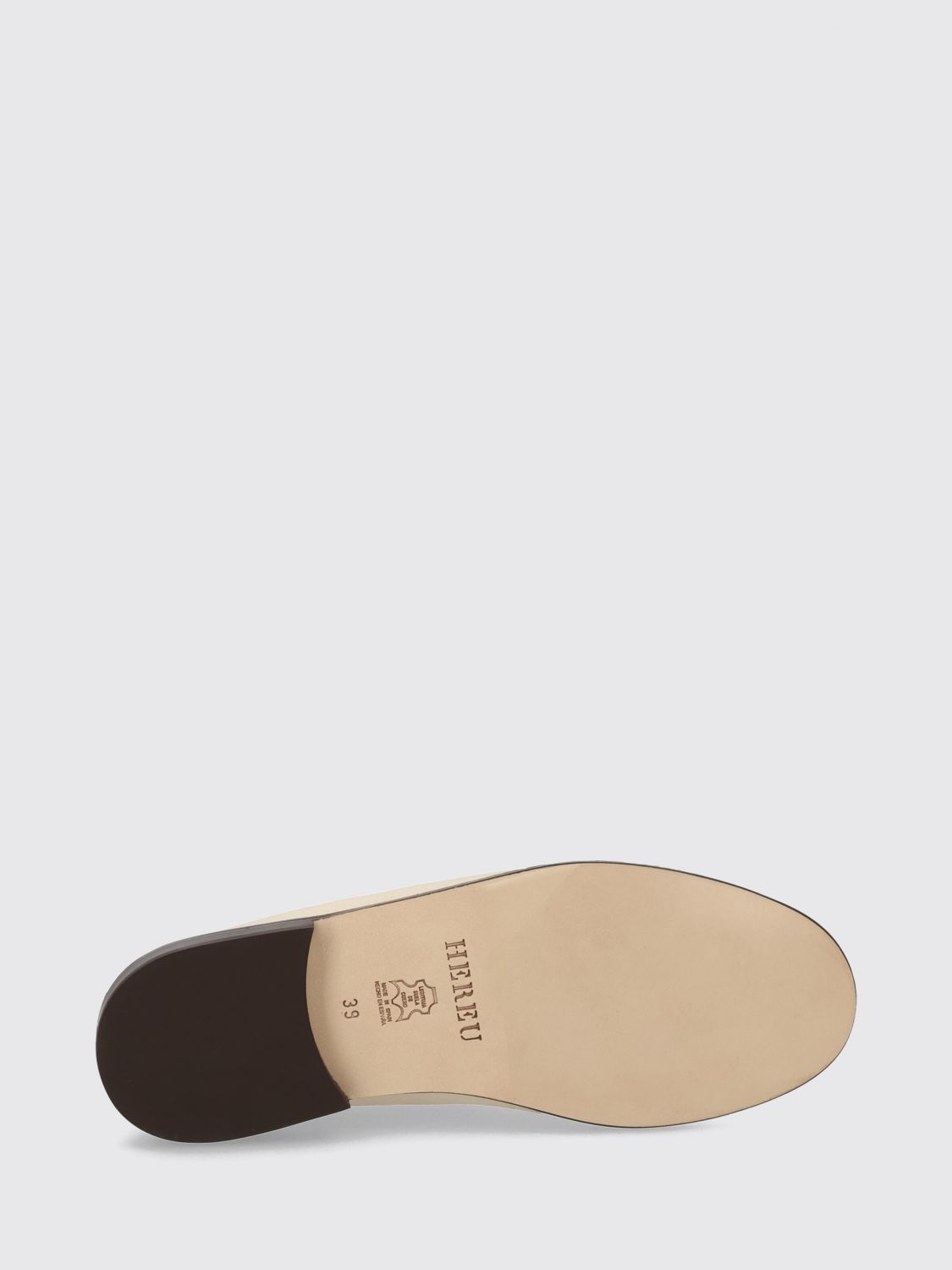 HEREU STRINGATE: Scarpe Derby Juliol Hereu in pelle martellata con punta moc-toe, Avorio - Img 5