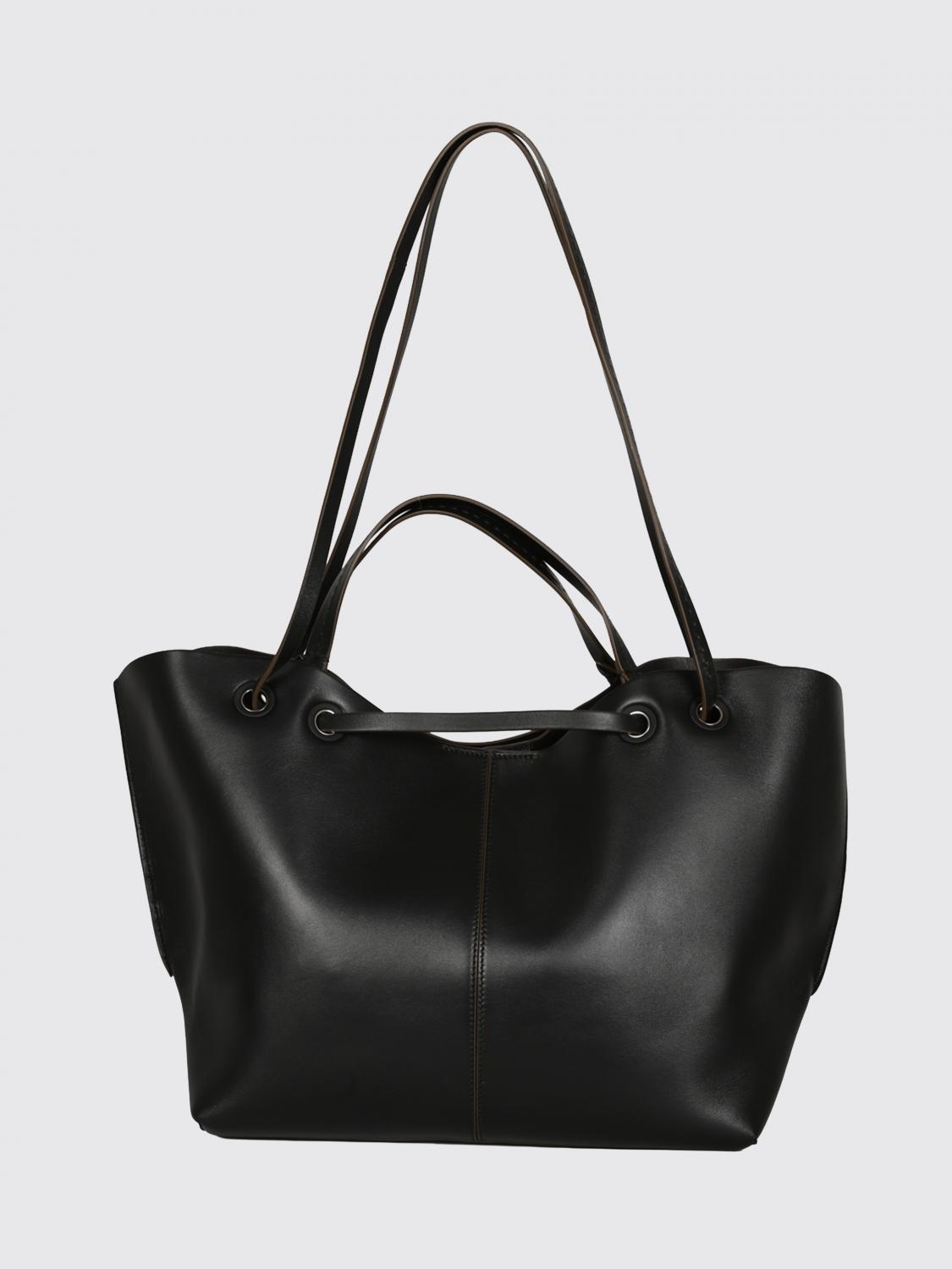 MAX MARA BORSA A SPALLA: Borsa a spalla Max Mara in pelle liscia con charm logato, Naturale - Img 2