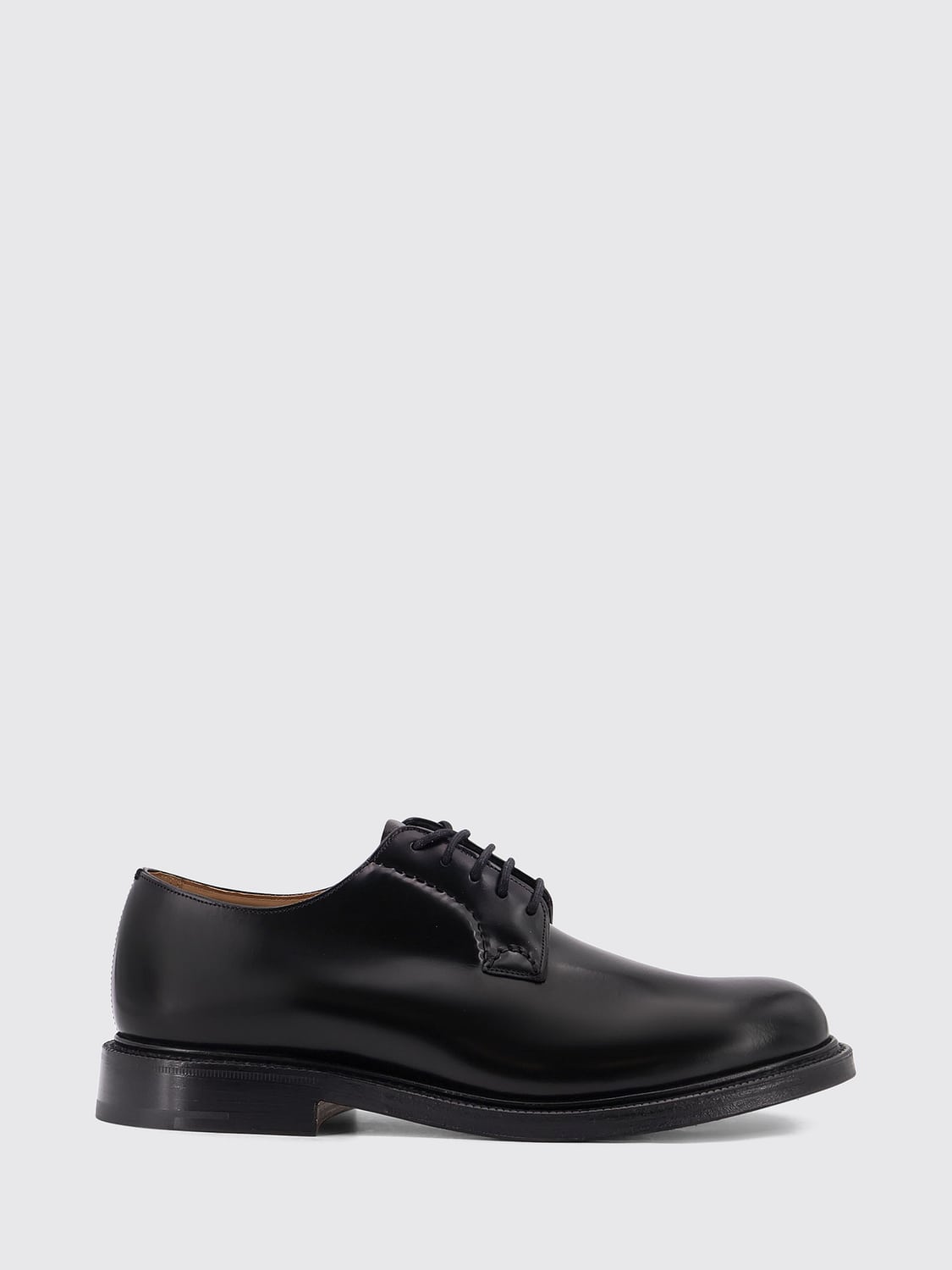 CHURCH'S SCHNÜRSCHUHE: Shannon Derby-Schuhe von Church's aus glattem Kalbsleder mit runder Kappe, Schwarz - Img 1