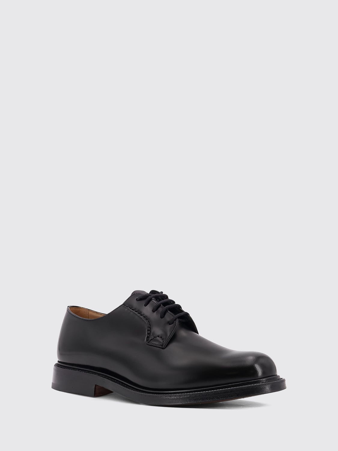 CHURCH'S SCHNÜRSCHUHE: Shannon Derby-Schuhe von Church's aus glattem Kalbsleder mit runder Kappe, Schwarz - Img 2