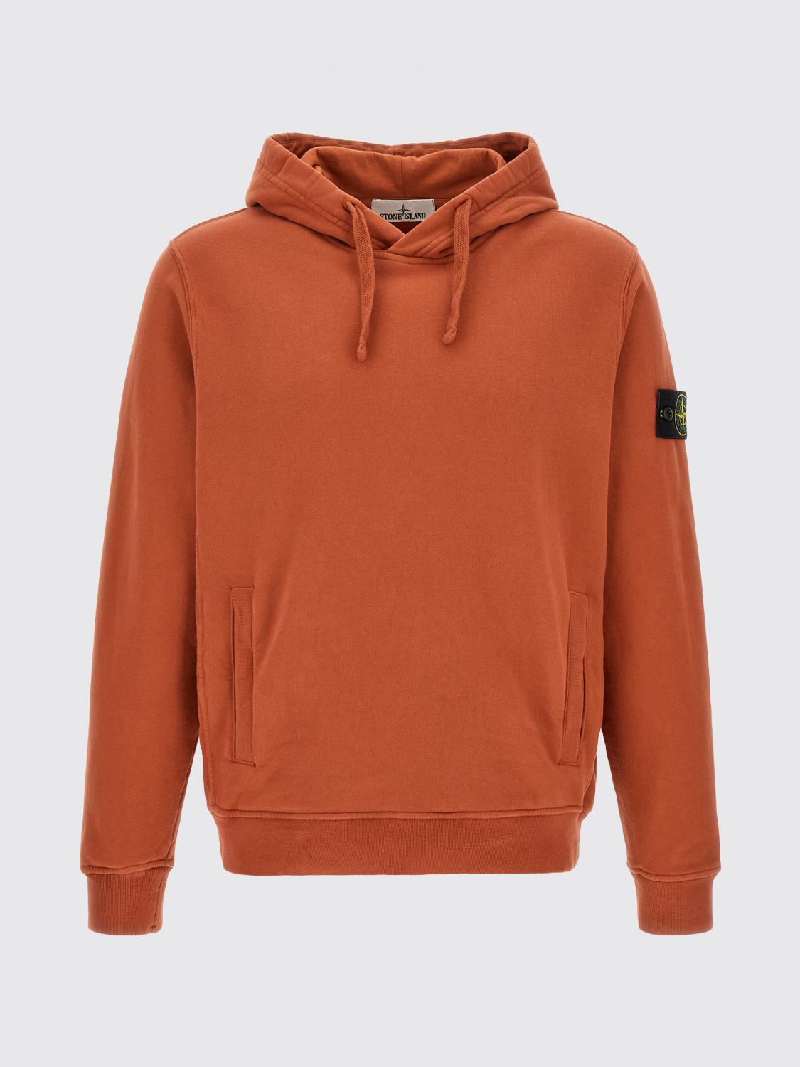 STONE ISLAND SUDADERA: Sudadera con capucha Stone Island de algodón con parche del logo Compass, Naranja - Img 2
