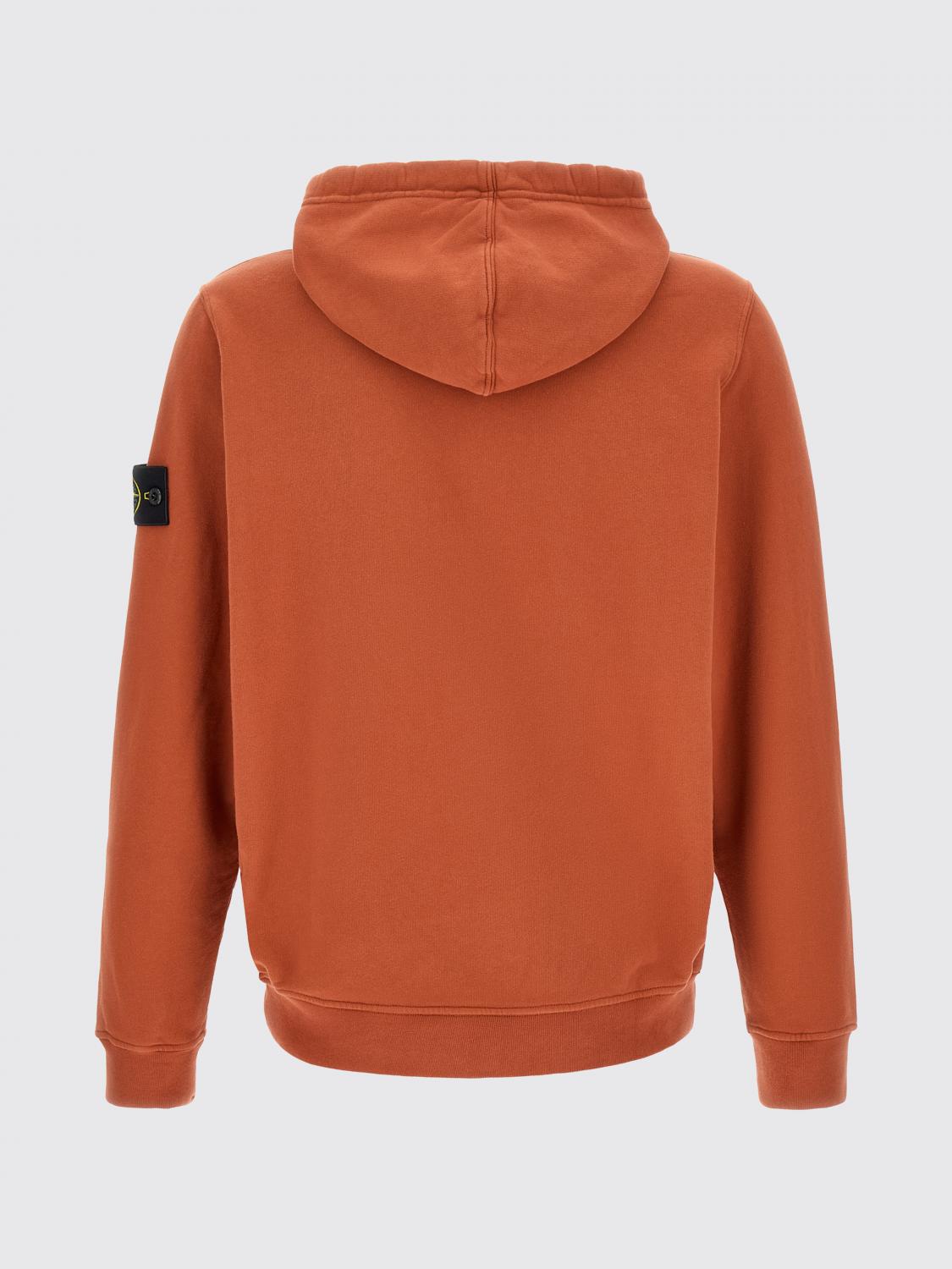 STONE ISLAND SUDADERA: Sudadera con capucha Stone Island de algodón con parche del logo Compass, Naranja - Img 3