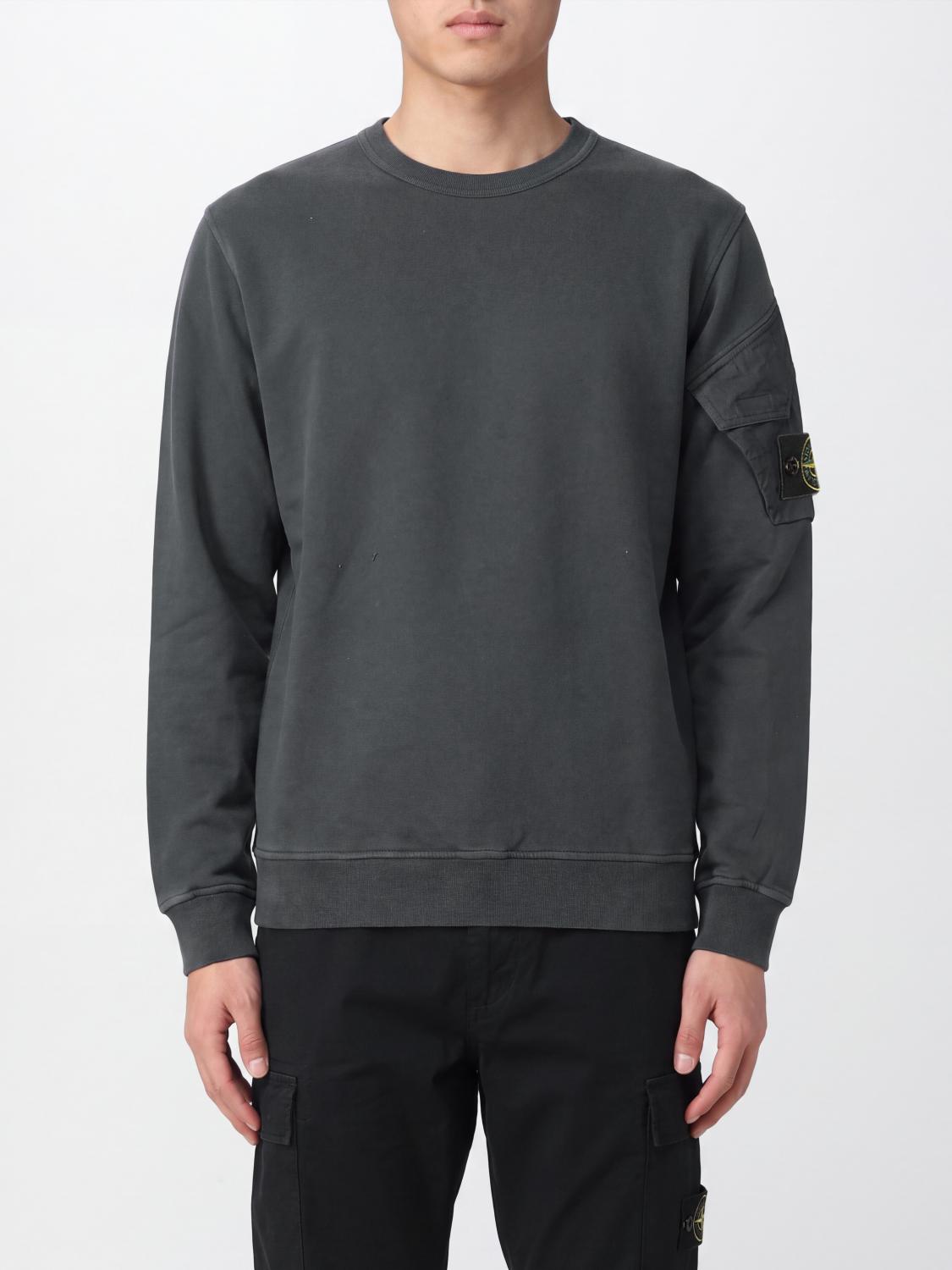 STONE ISLAND SUDADERA: Sudadera con capucha Stone Island de algodón con estampado gráfico, Verde - Img 1